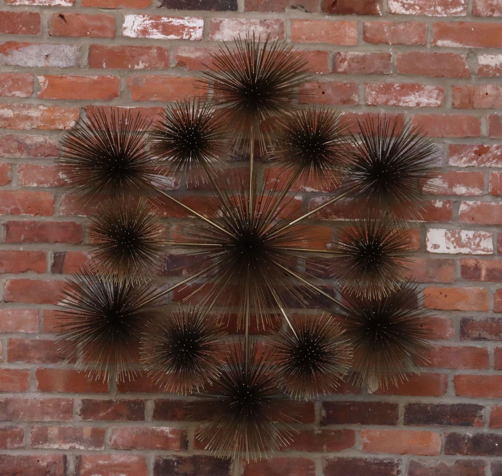 Large Brutalist "Pom Pom" Brass Wall Sculture by Curtis Jere Signed and Dated - 4