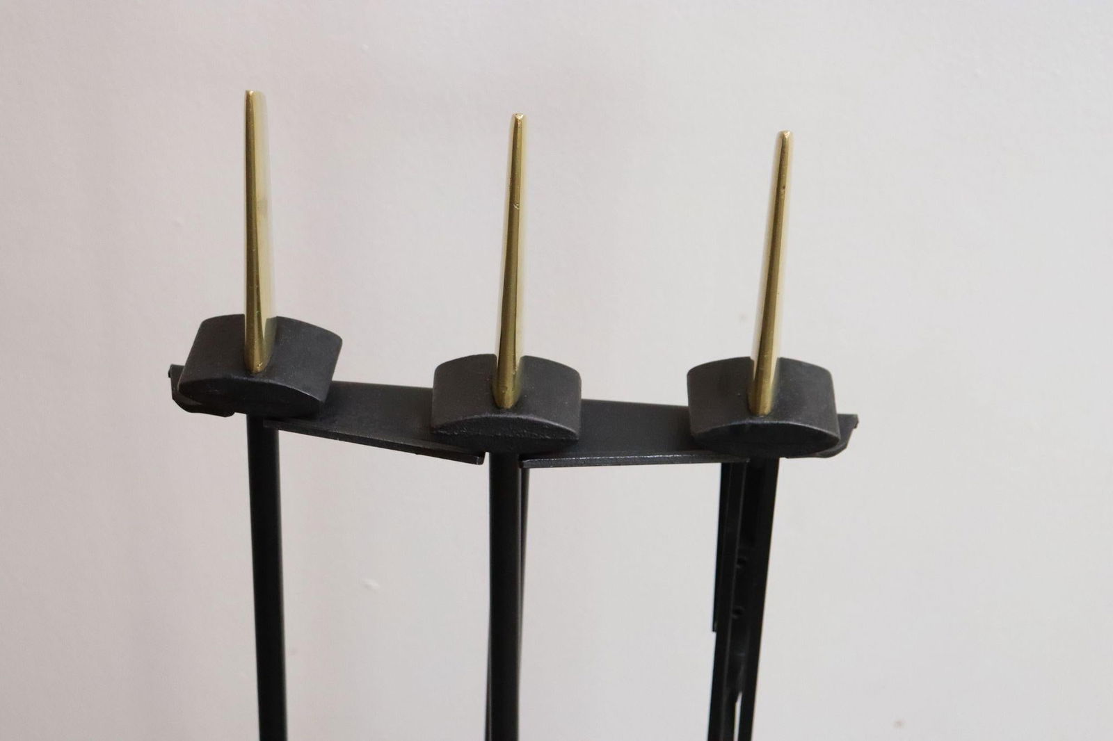 Mid-Century Modern Polished Brass and Iron Fireplace Tool Set by Donald Deskey - 15