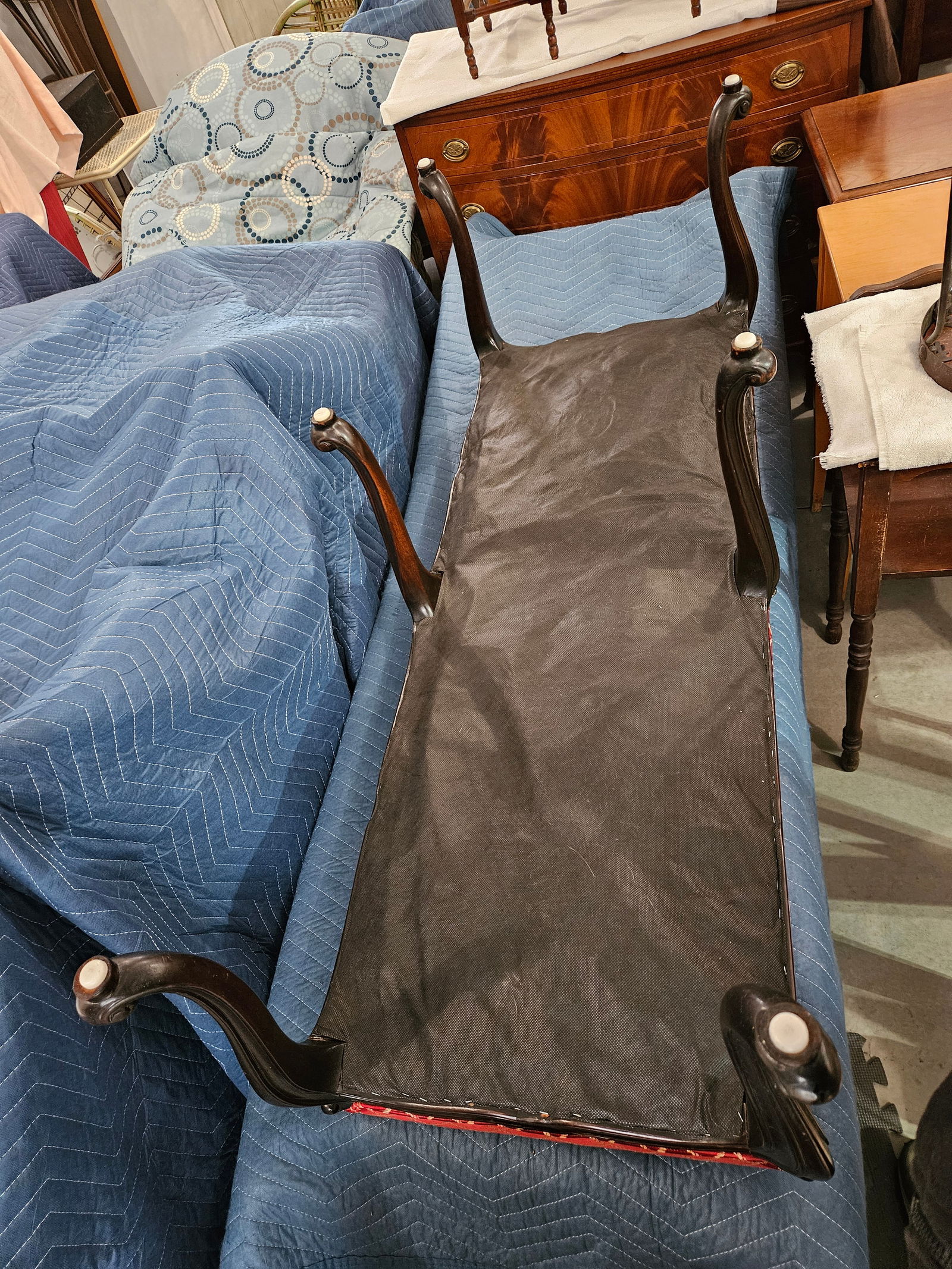 Red and Gold Upholstered Bench - 14