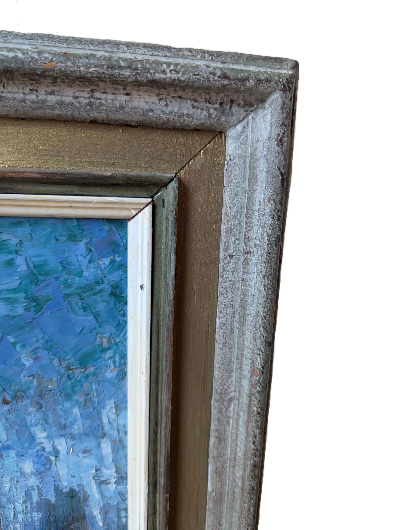 Early 1900's Cityscape, Impressionist Style Oil Painting of Reflections on Water by Artist Lebedeff/ - 2