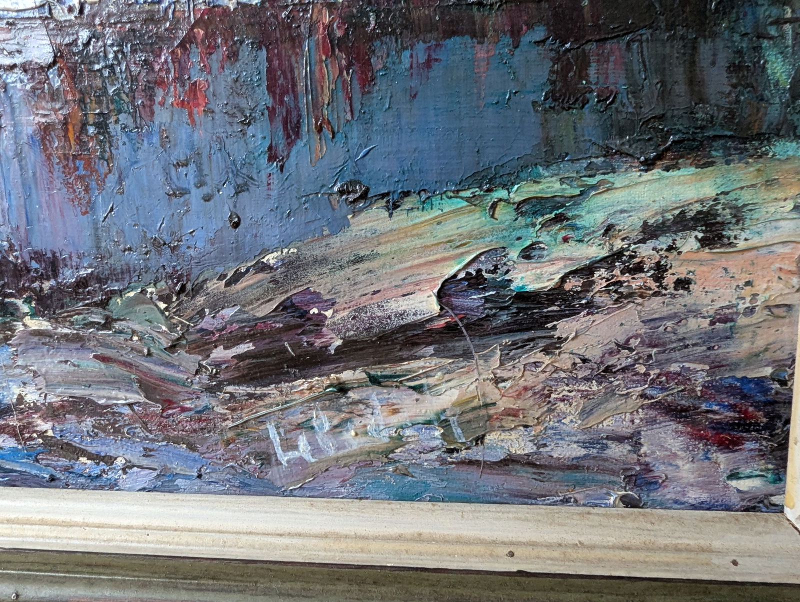 Early 1900's Cityscape, Impressionist Style Oil Painting of Reflections on Water by Artist Lebedeff/ - 8