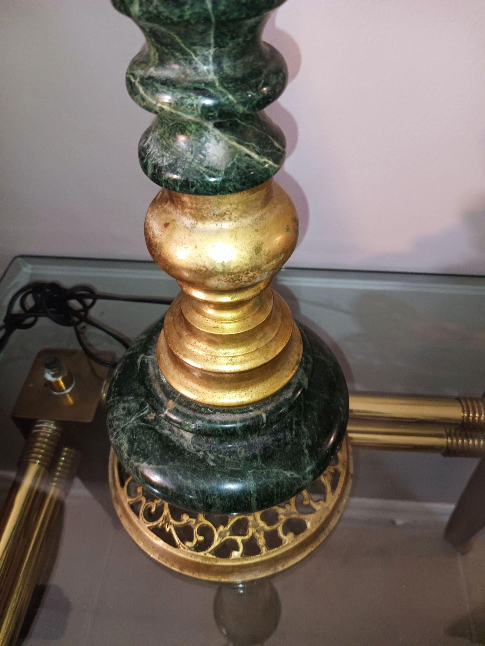 Exquisite Mid-Century Modern James Mont Style Marble & Bronze Set - 9