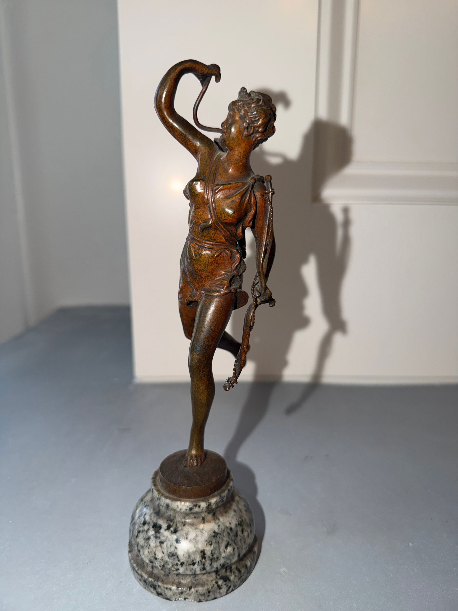 Antique Diana the Huntress Miniature Bronze Sculpture After Rancoult - 3
