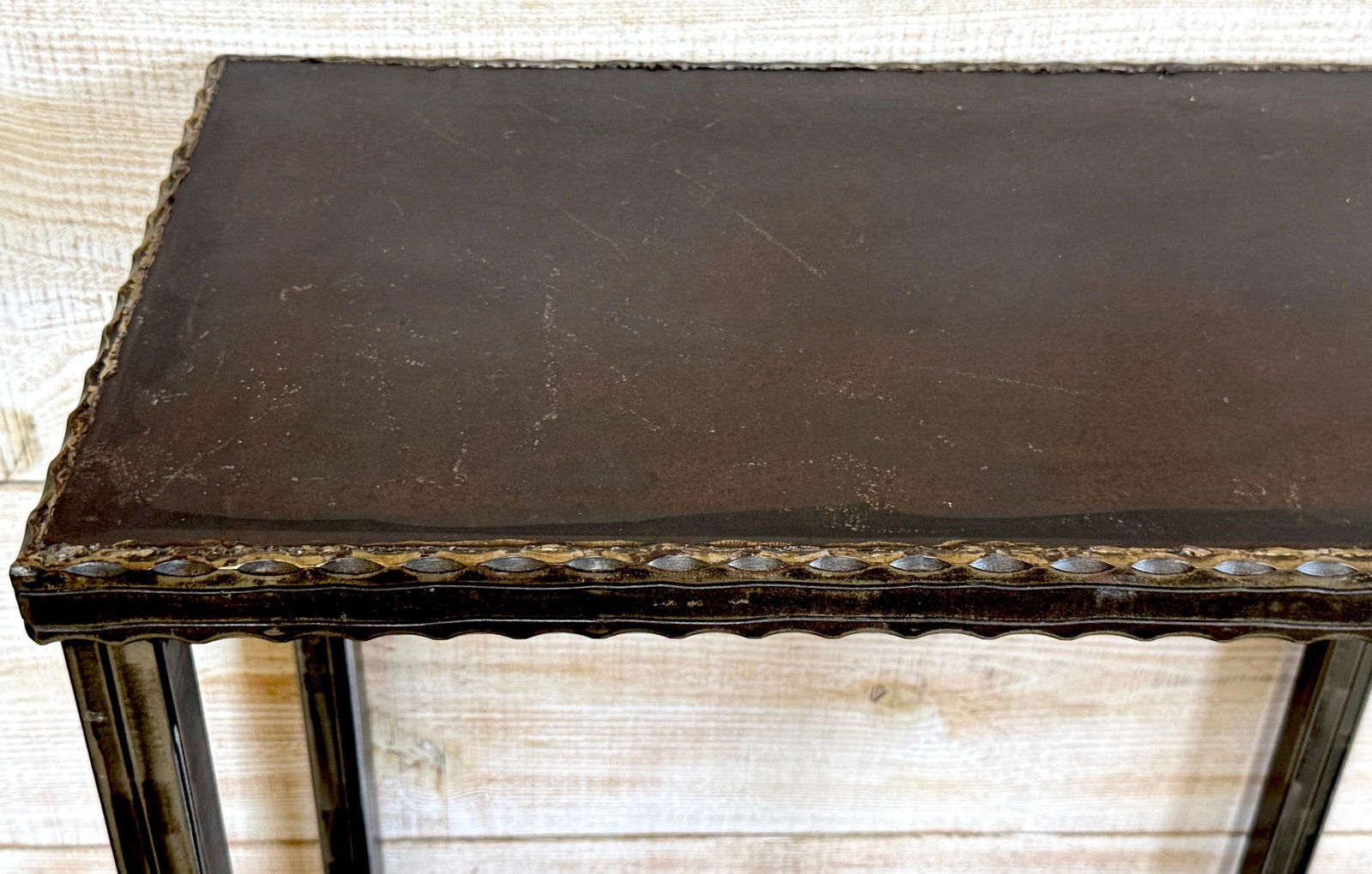 Modernist Forged & Engraved Iron Rectangular Pedestal - 12