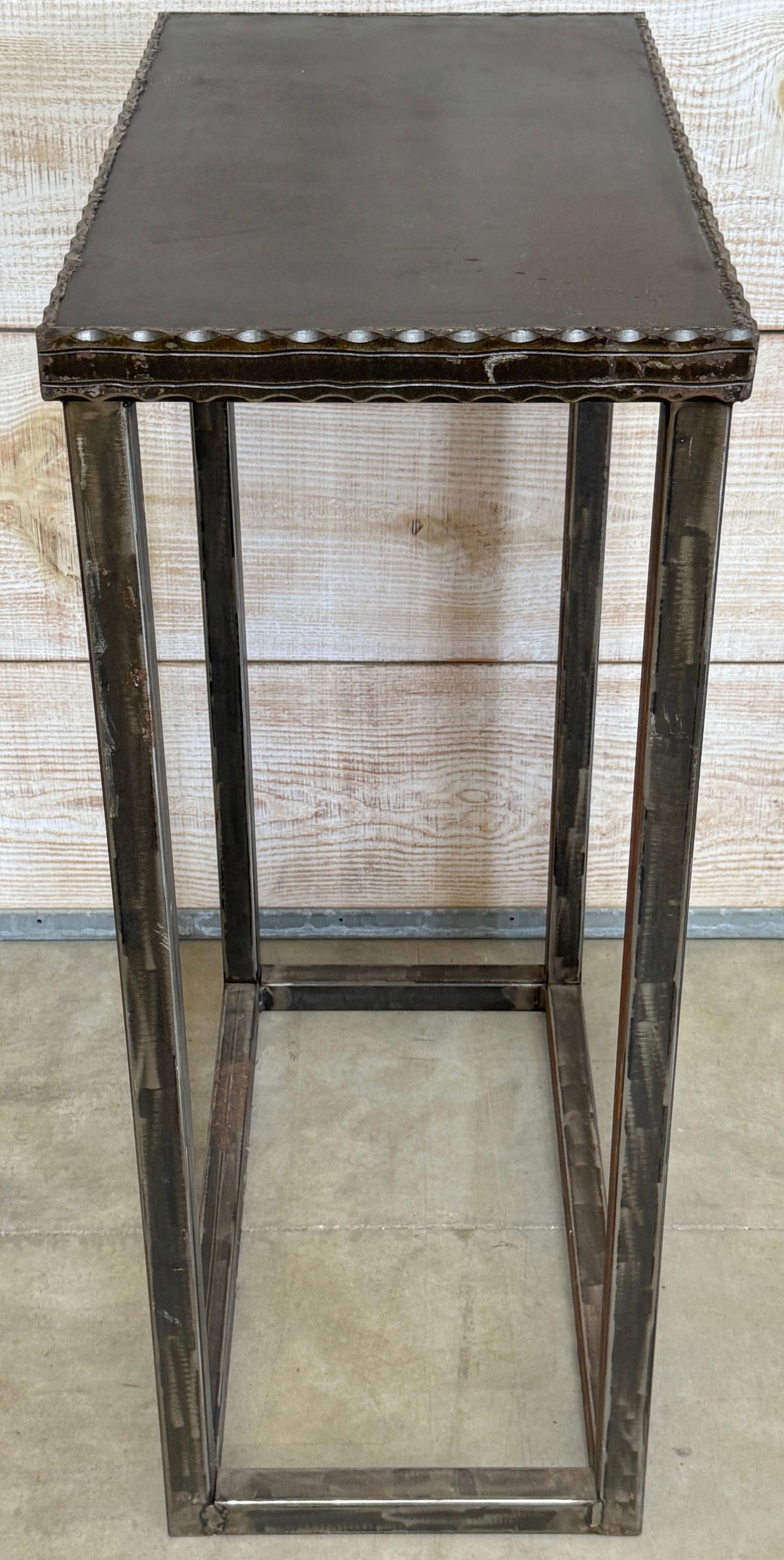 Modernist Forged & Engraved Iron Rectangular Pedestal - 16