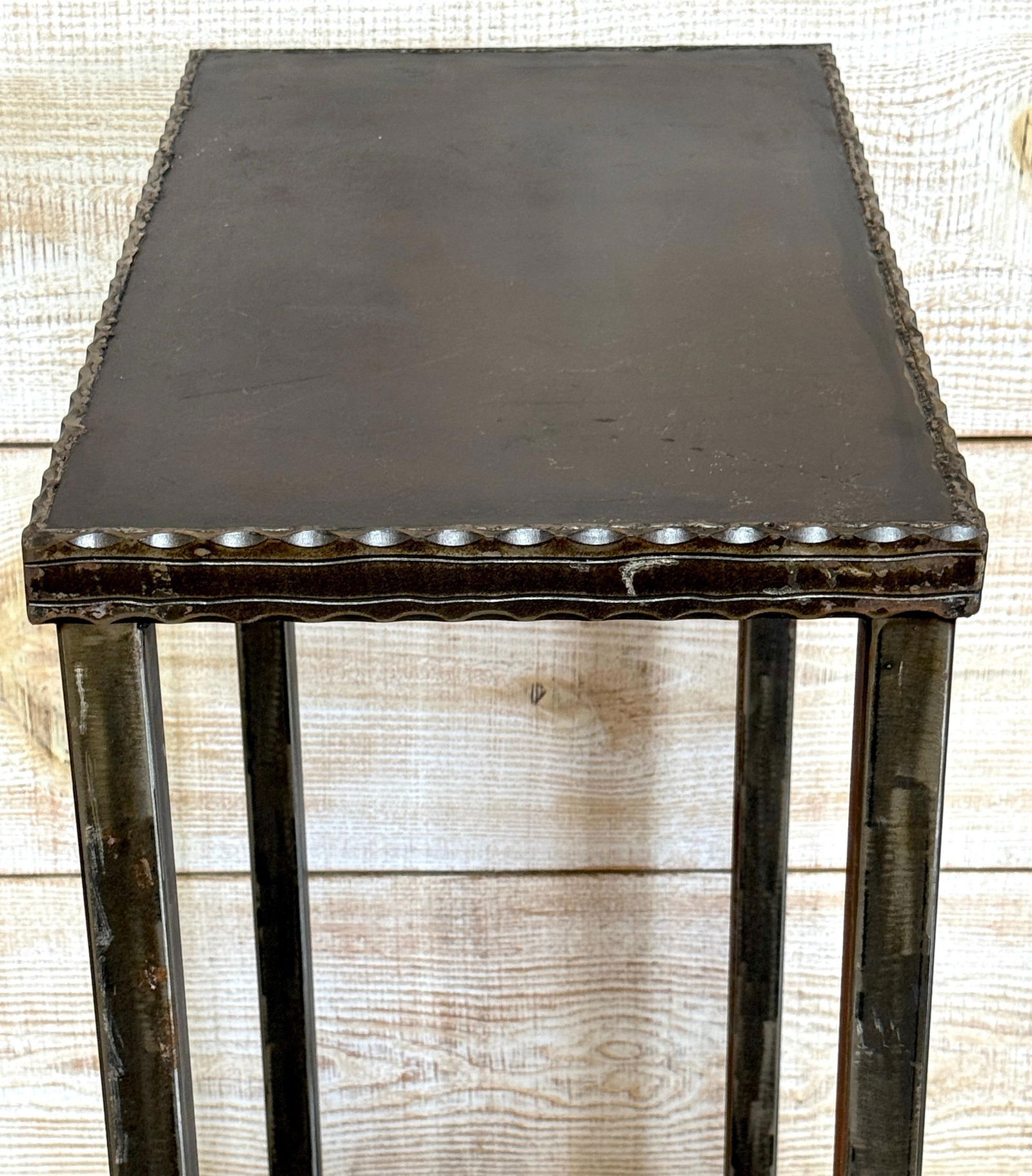 Modernist Forged & Engraved Iron Rectangular Pedestal - 17