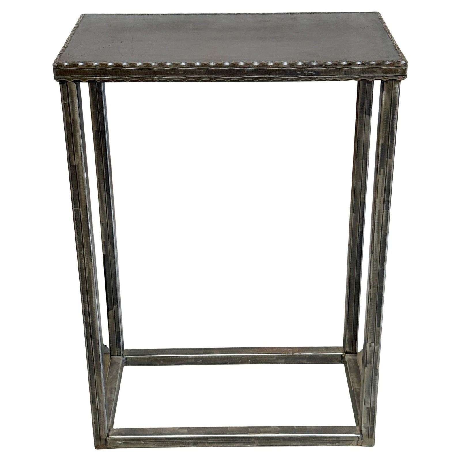 Modernist Forged & Engraved Iron Rectangular Pedestal - 4