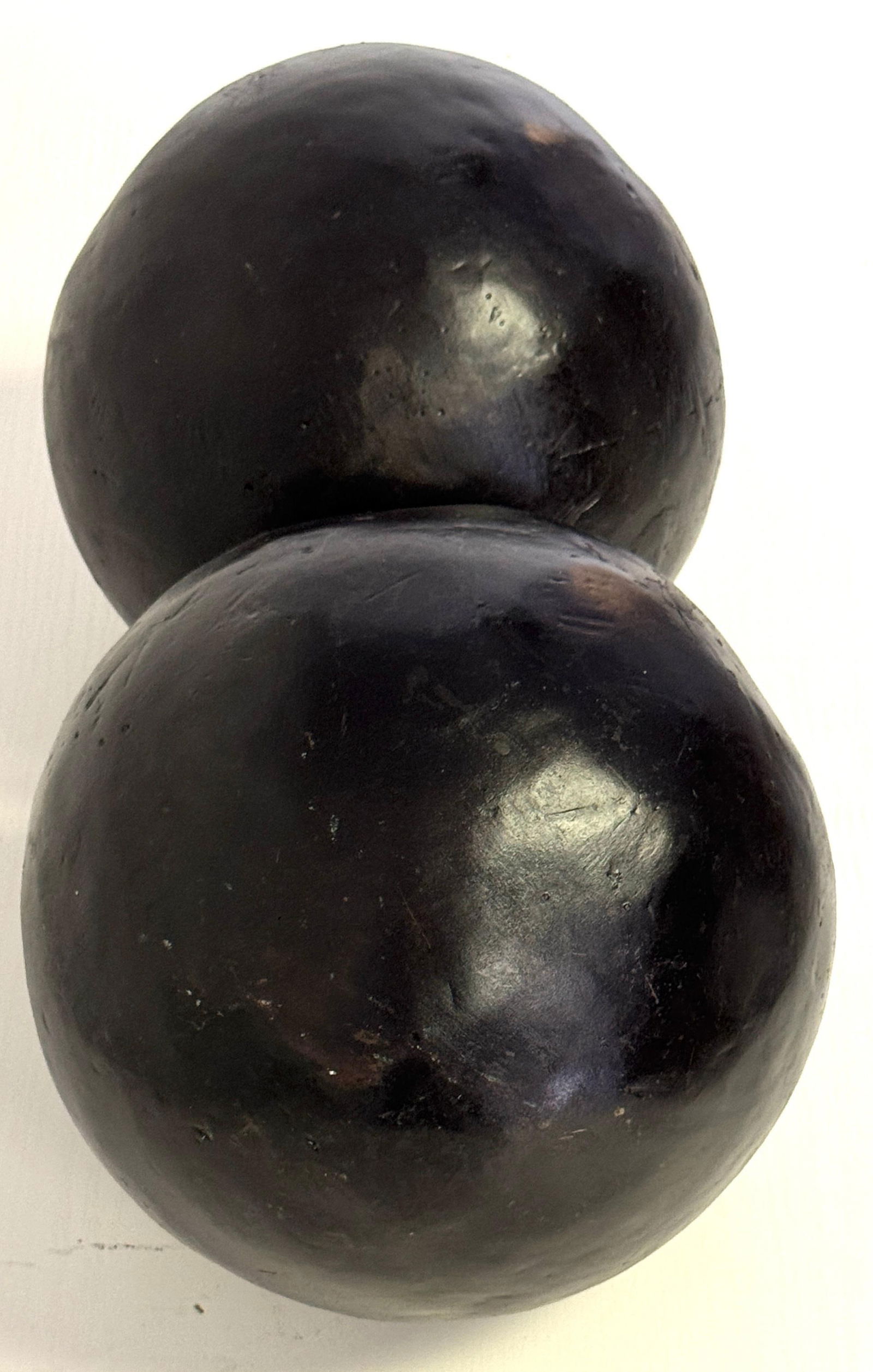 Graduated (9" & 7") Pair of Artisan Bronze Garden Balls / Sculptural Spheres - 17