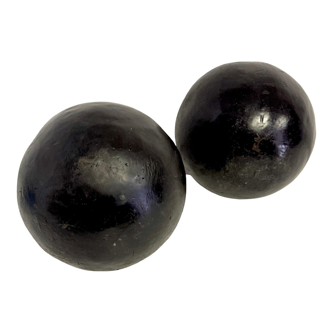 Graduated (9" & 7") Pair of Artisan Bronze Garden Balls / Sculptural Spheres: Graduated (9" & 7") Pair of Artisan Bronze Garden Balls/Sculptural Spheres, Late 20th Century A striking graduated set of two hand-crafted bronze spheres, one measuring 9 inches in diameter (approx. 2