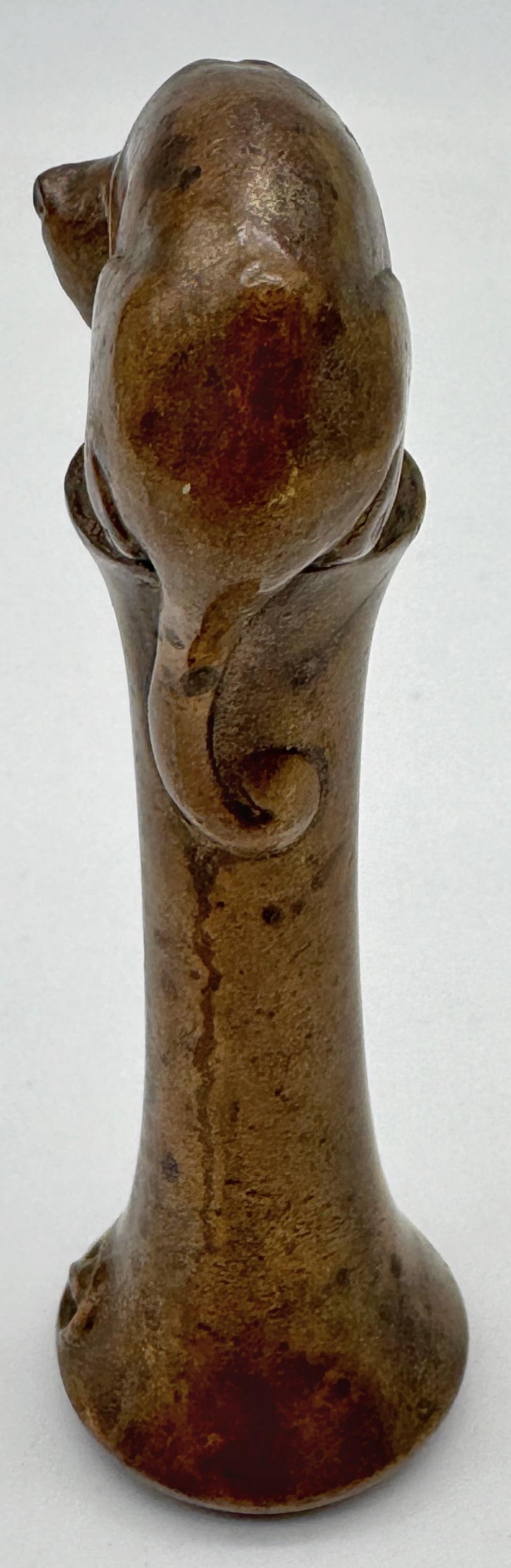 English Arts & Crafts Bronze Seal, Cat & Mouse Motif, circa 1900–1930 - 12