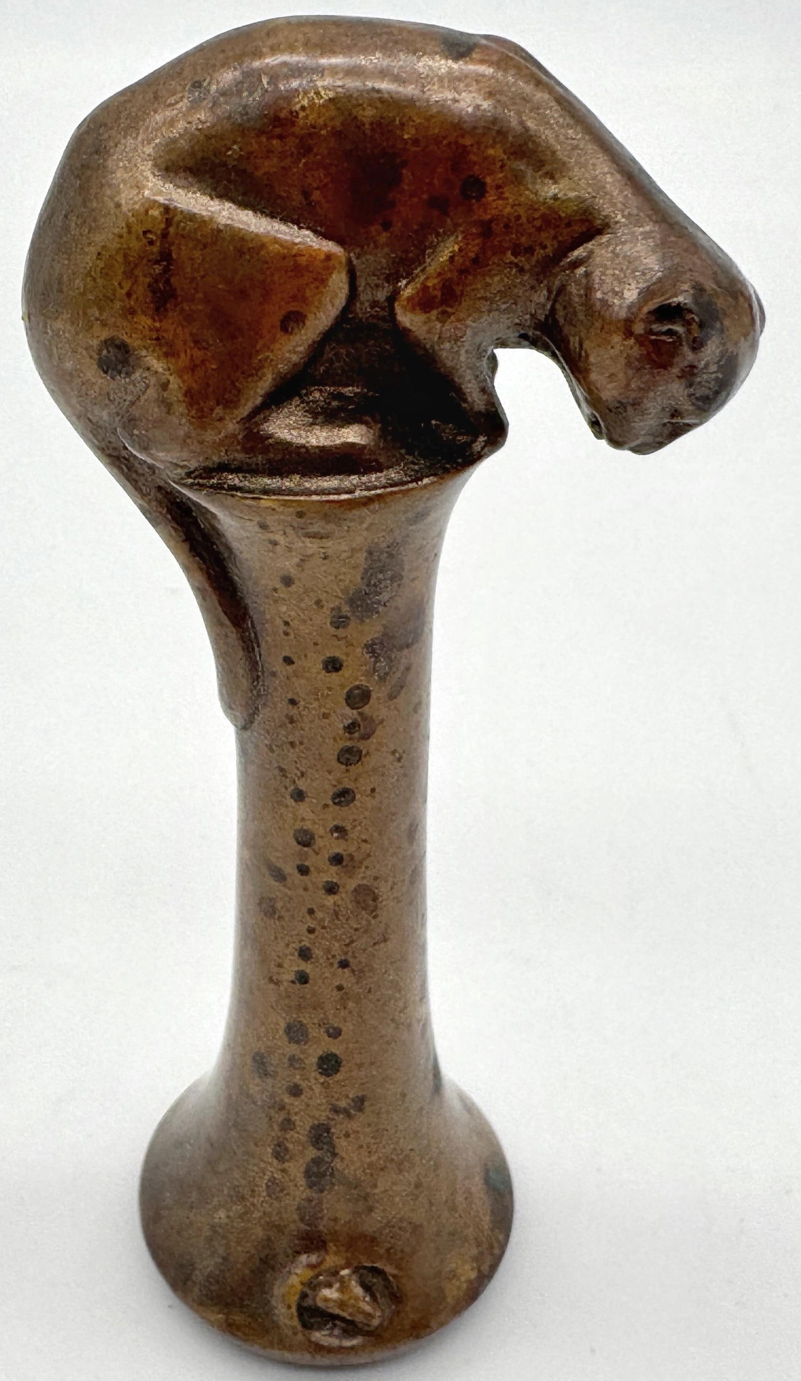 English Arts & Crafts Bronze Seal, Cat & Mouse Motif, circa 1900–1930 - 13