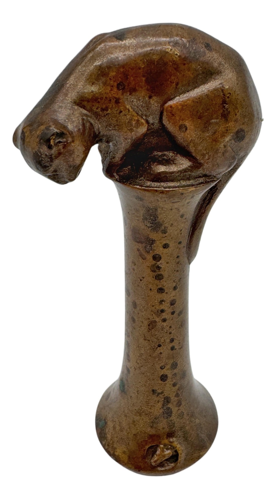 English Arts & Crafts Bronze Seal, Cat & Mouse Motif, circa 1900–1930 (1 of 18)