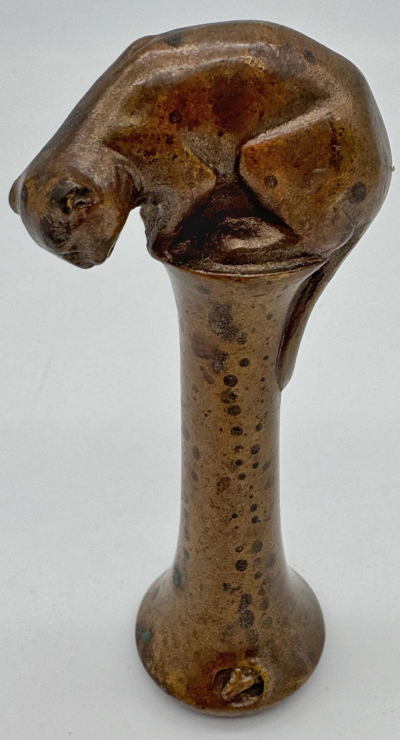 English Arts & Crafts Bronze Seal, Cat & Mouse Motif, circa 1900–1930 - 2