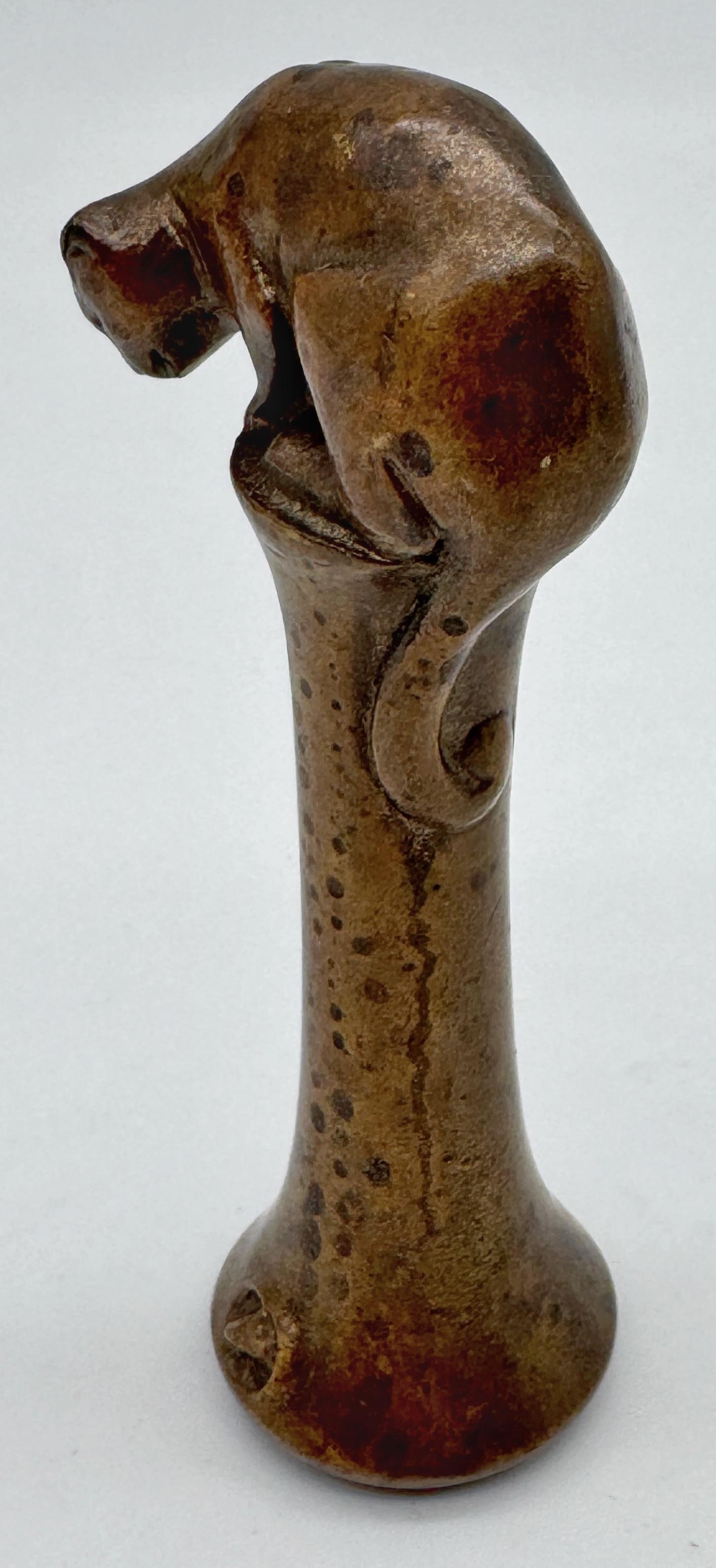 English Arts & Crafts Bronze Seal, Cat & Mouse Motif, circa 1900–1930 - 8