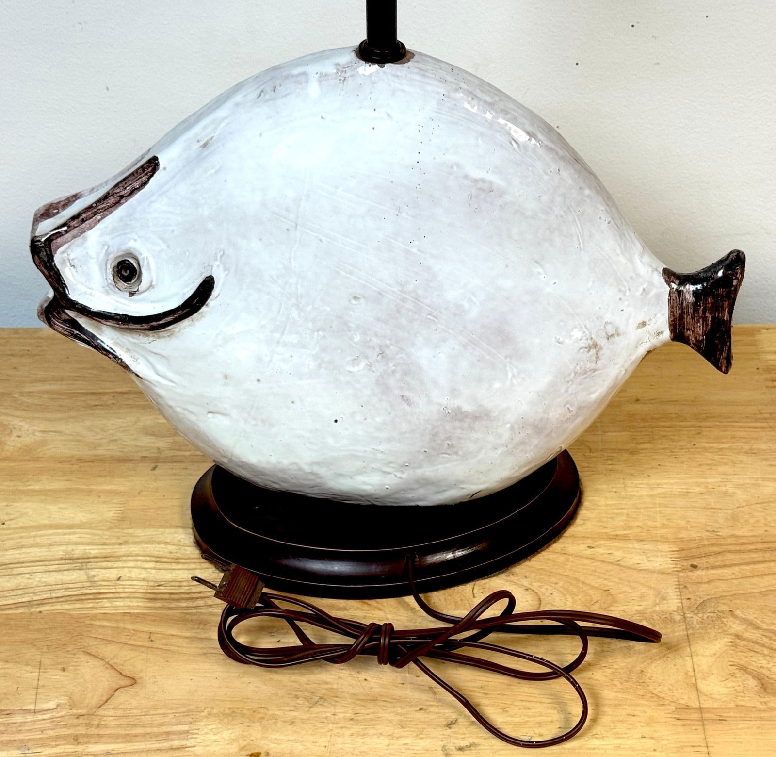 Italian Pottery Fish Lamp by Ivo De Santis for Gli Etruschi, Florence, Large - 15