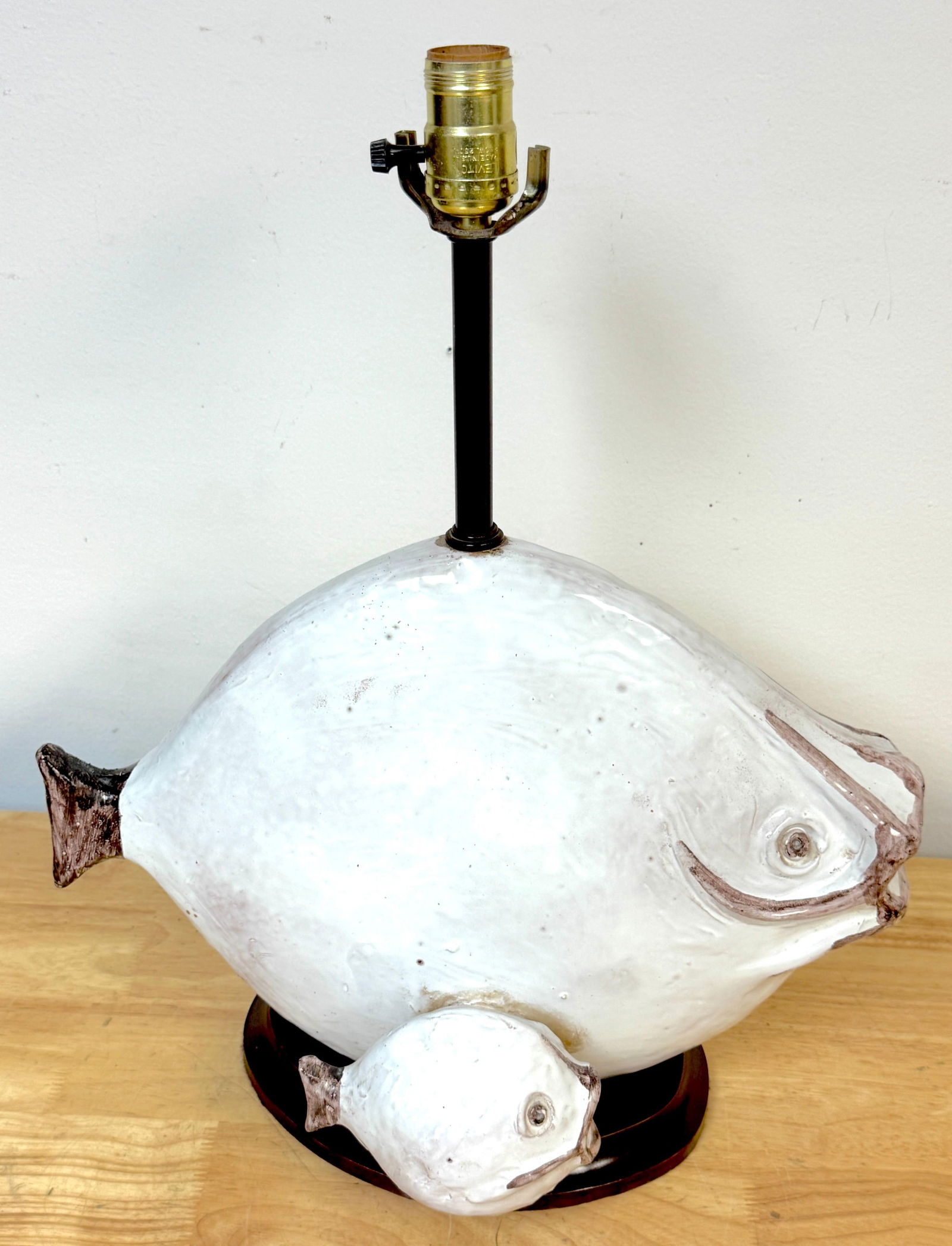 Italian Pottery Fish Lamp by Ivo De Santis for Gli Etruschi, Florence, Large - 2