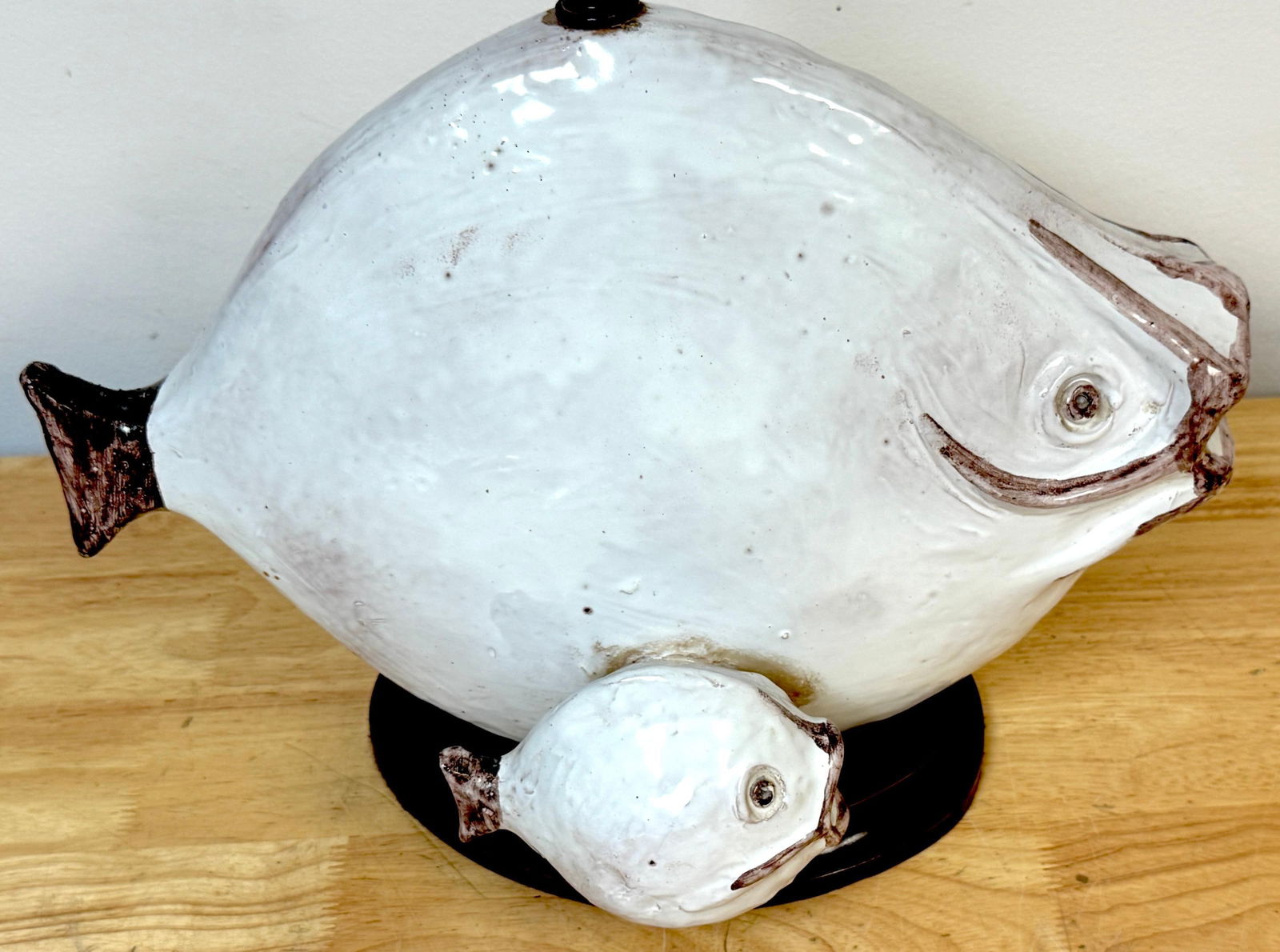 Italian Pottery Fish Lamp by Ivo De Santis for Gli Etruschi, Florence, Large - 7