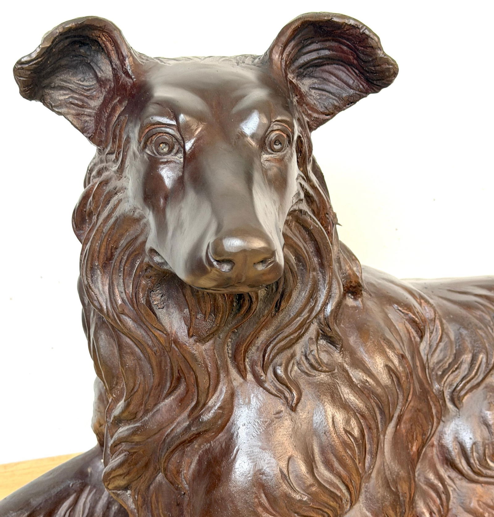 Large Life-Size Bronze Reclining Deerhound / Borzoi-Type Sculpture, 20th C Italy - 12