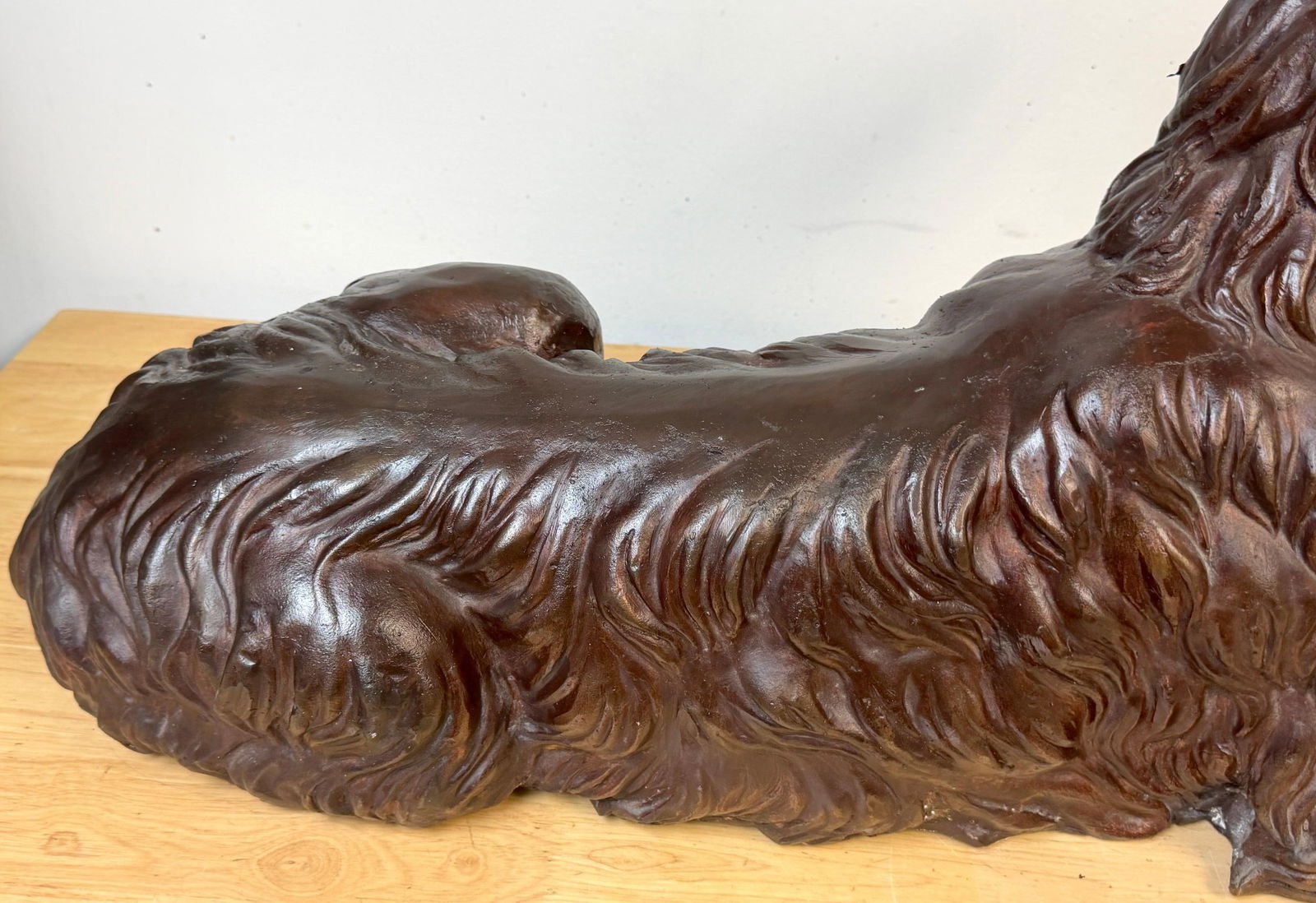 Large Life-Size Bronze Reclining Deerhound / Borzoi-Type Sculpture, 20th C Italy - 6