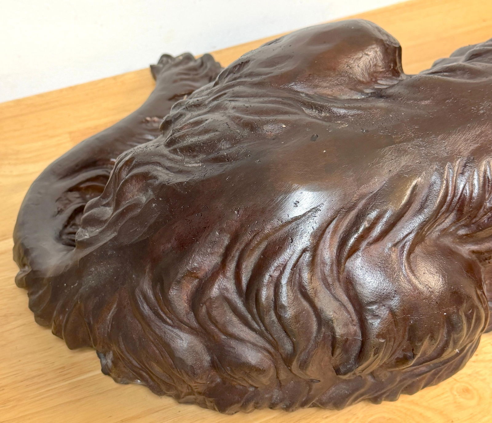 Large Life-Size Bronze Reclining Deerhound / Borzoi-Type Sculpture, 20th C Italy - 7