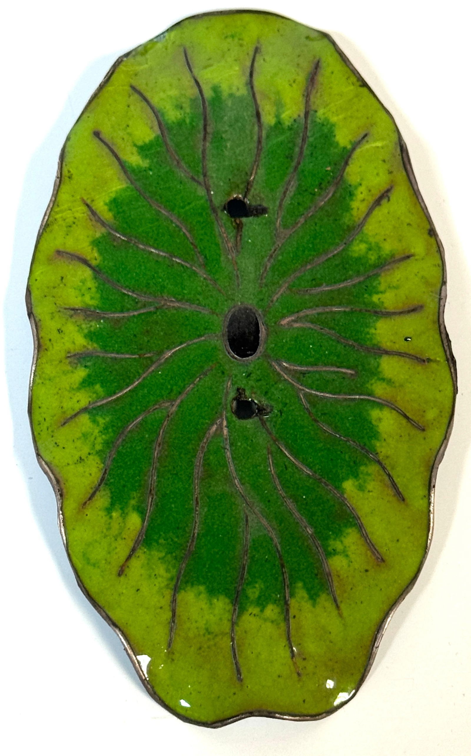 Chinese Export Silver & Enameled Articulated Carp Lotus and Wave Stand, C. 1900 - 12