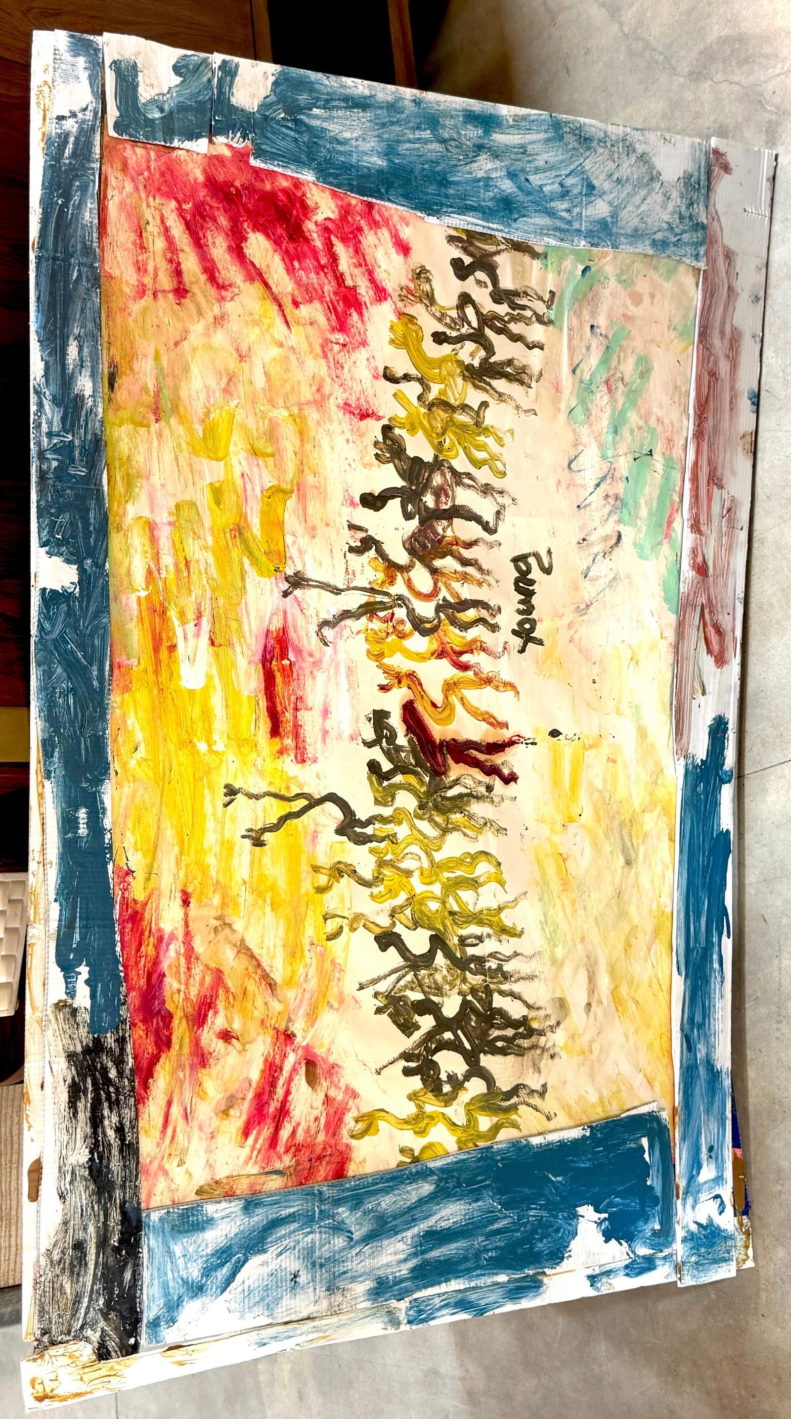 Purvis Young (American, 1943–2010) "Warriors Beneath a Burning Sky" - 3