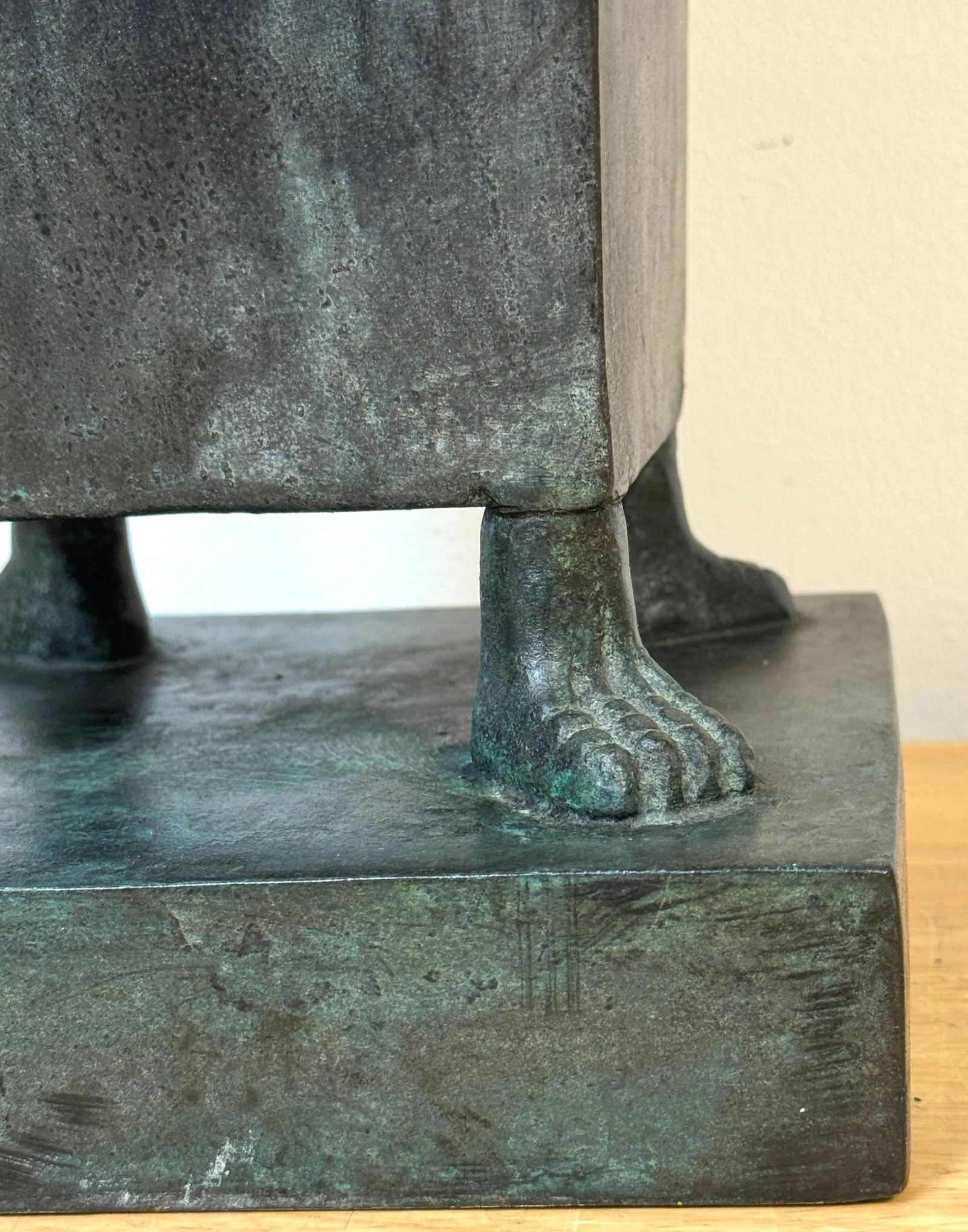 Monumental French Moderne Verdigris Bronze Vase , Manner of Gilbert Poillerat - 13