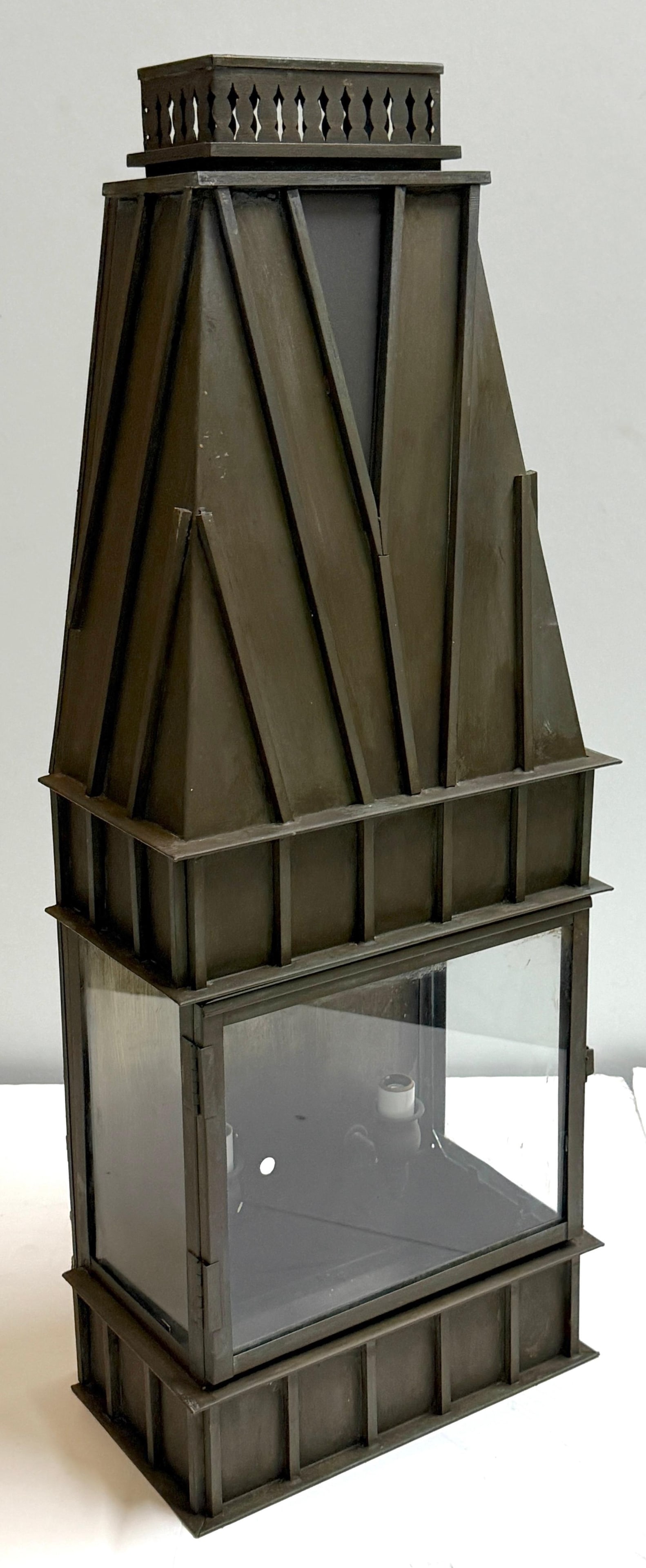 Pair Architectural Georgian Gothic Bronze Exterior/Interior Wall Sconces - 18