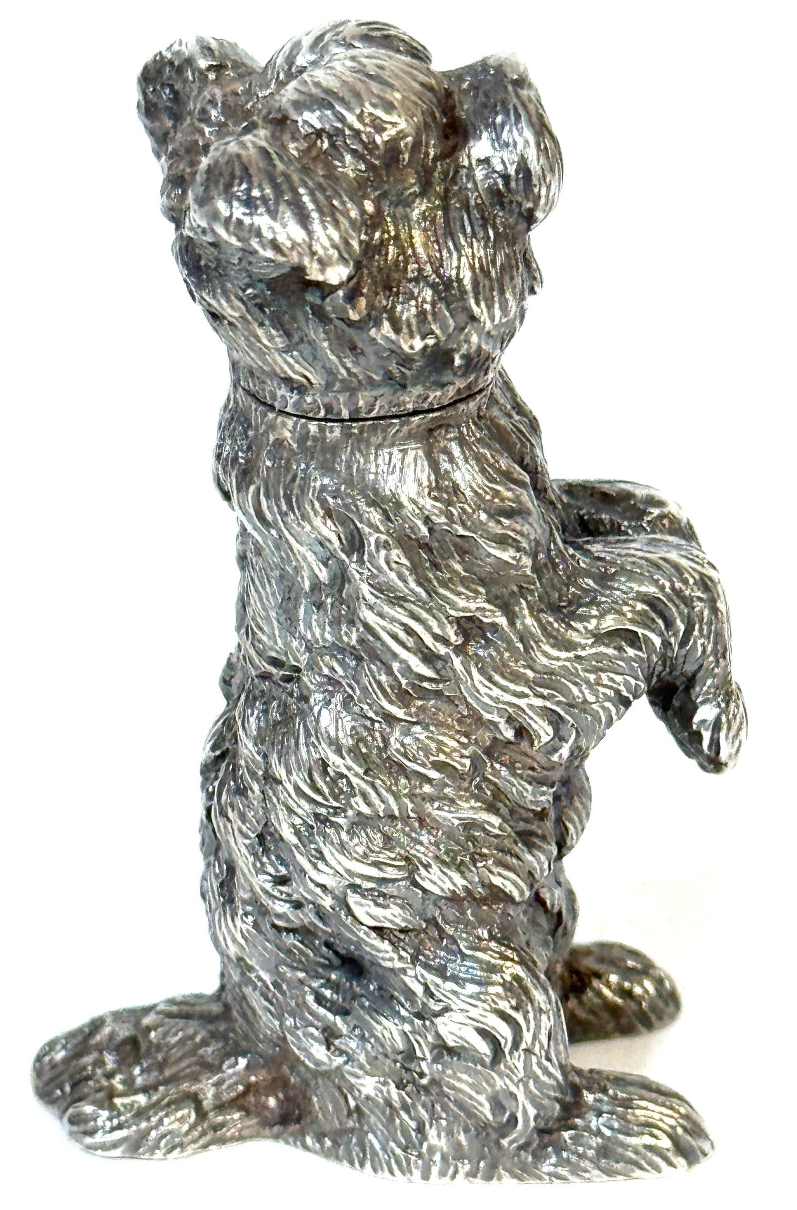 Pair Edwardian Sterling Terrier Salt & Pepper London, Jonathan Howell, 1906/1913 - 17