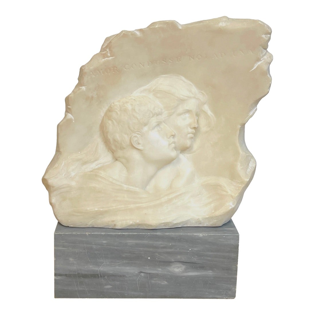 19th C. Italian Marble Relief of Romeo & Juliet, Signed E. Fiaschi, with Base (1 of 18)