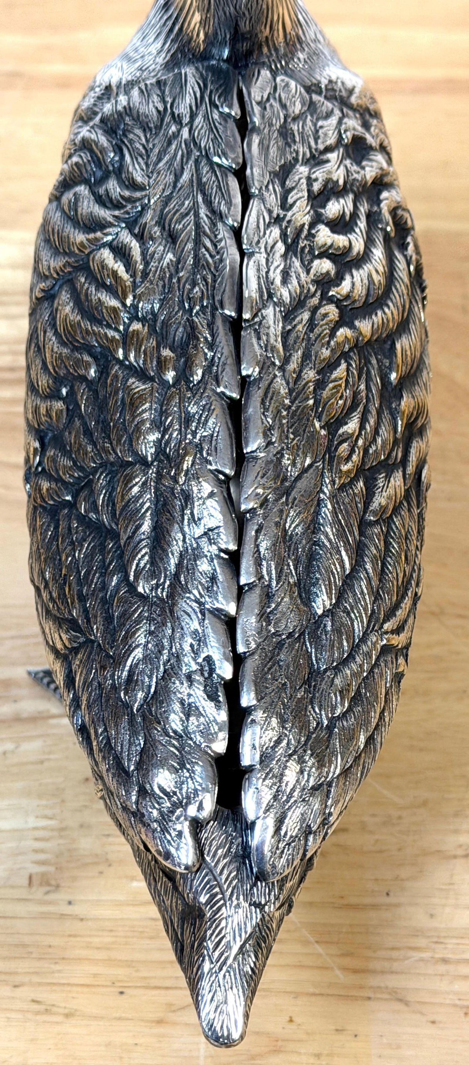 Articulated Silver-Plated Bronze Swan Box-/ Bonbonnière or Cache Pot - 10