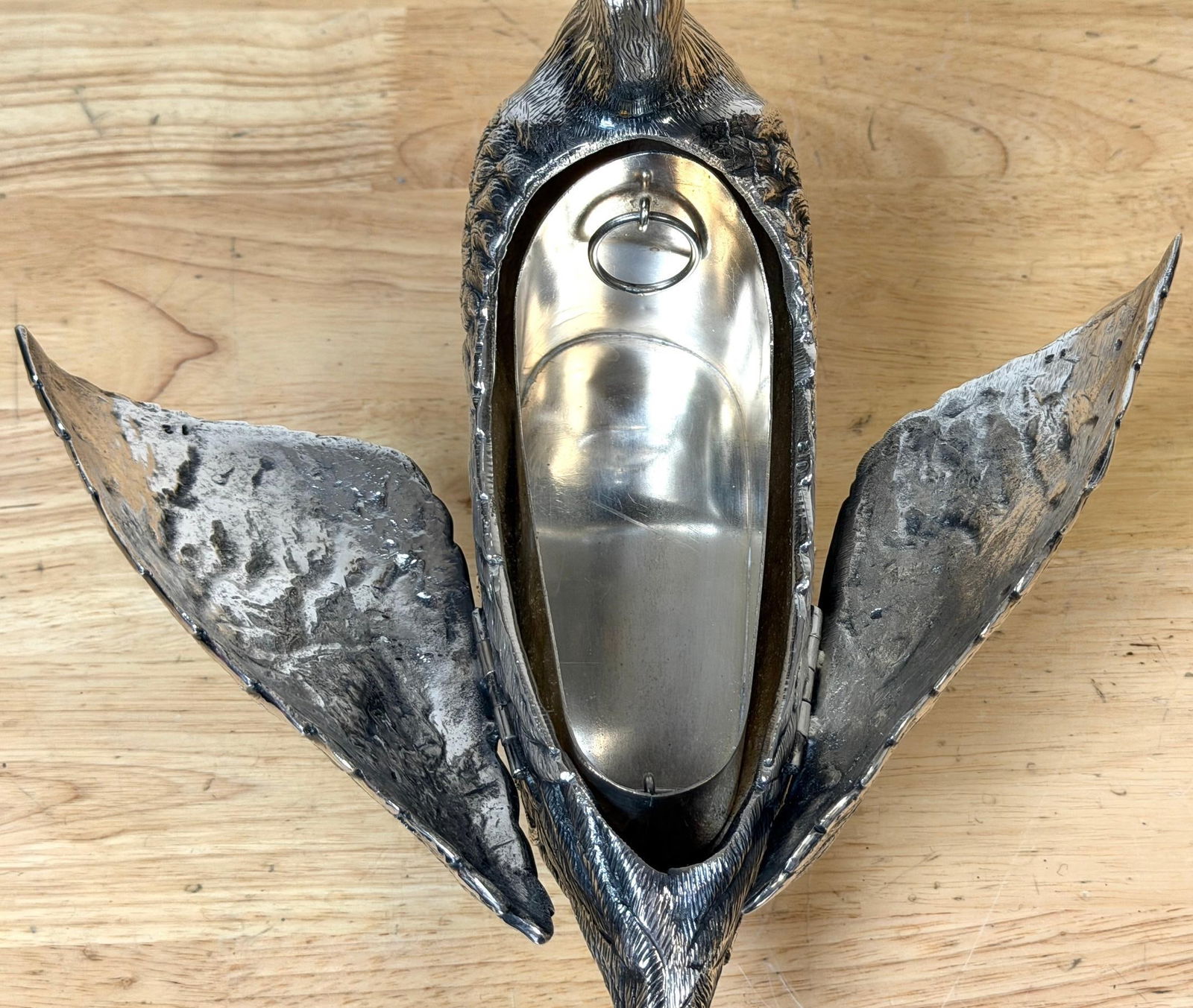 Articulated Silver-Plated Bronze Swan Box-/ Bonbonnière or Cache Pot - 13