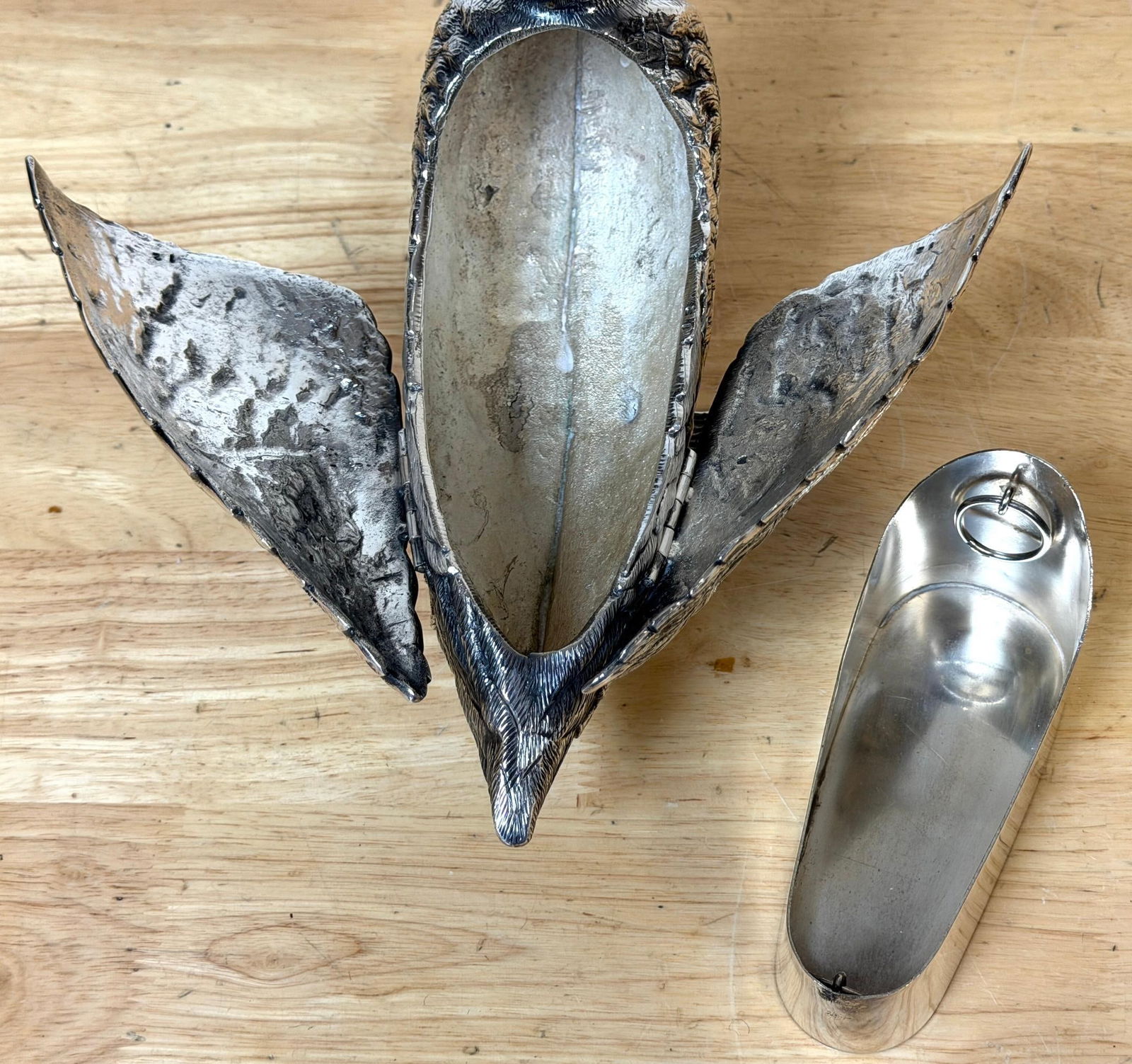 Articulated Silver-Plated Bronze Swan Box-/ Bonbonnière or Cache Pot - 14