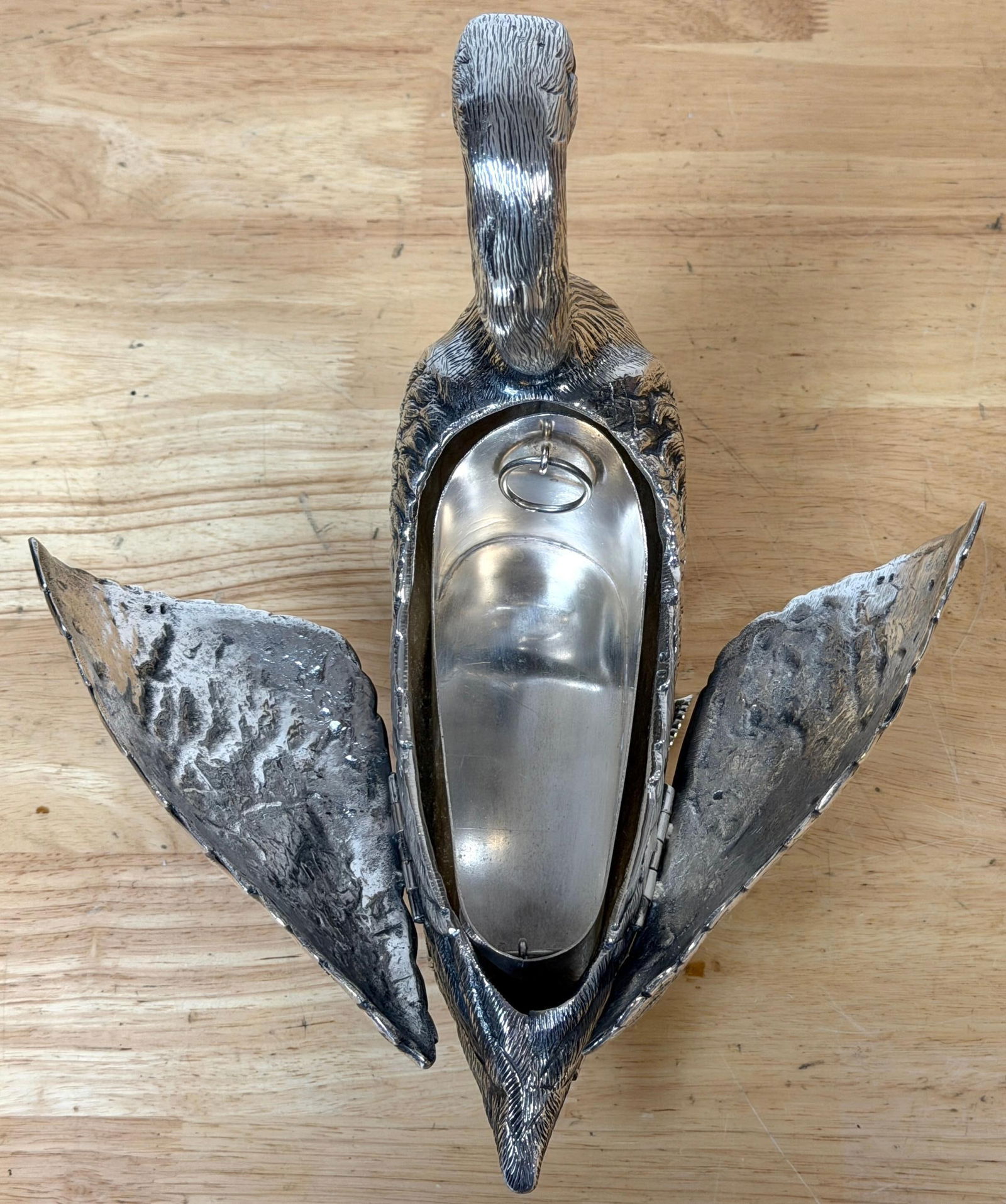 Articulated Silver-Plated Bronze Swan Box-/ Bonbonnière or Cache Pot - 15