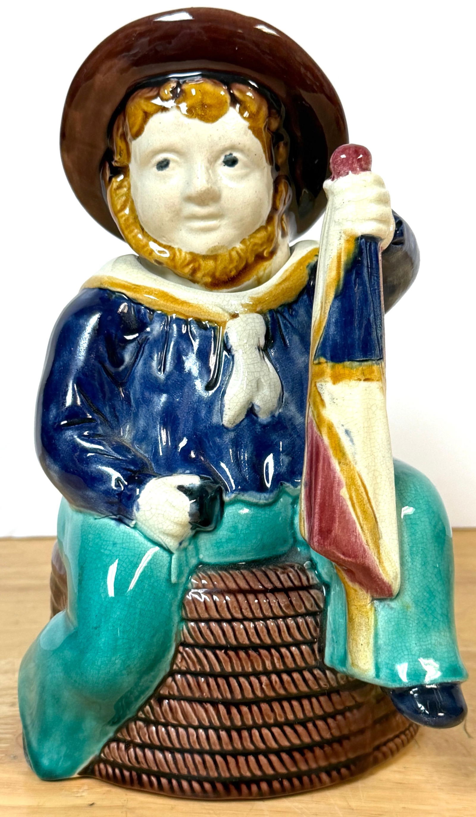 Victorian Majolica "Three-Legged Sailor" Teapot, Attributed William Brownfield - 5