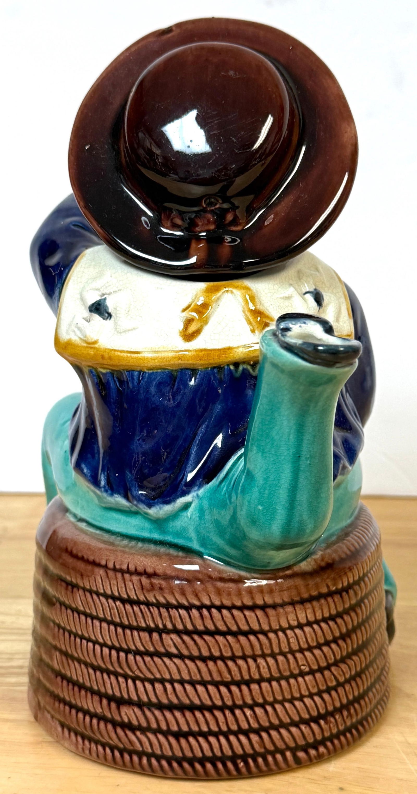 Victorian Majolica "Three-Legged Sailor" Teapot, Attributed William Brownfield - 7