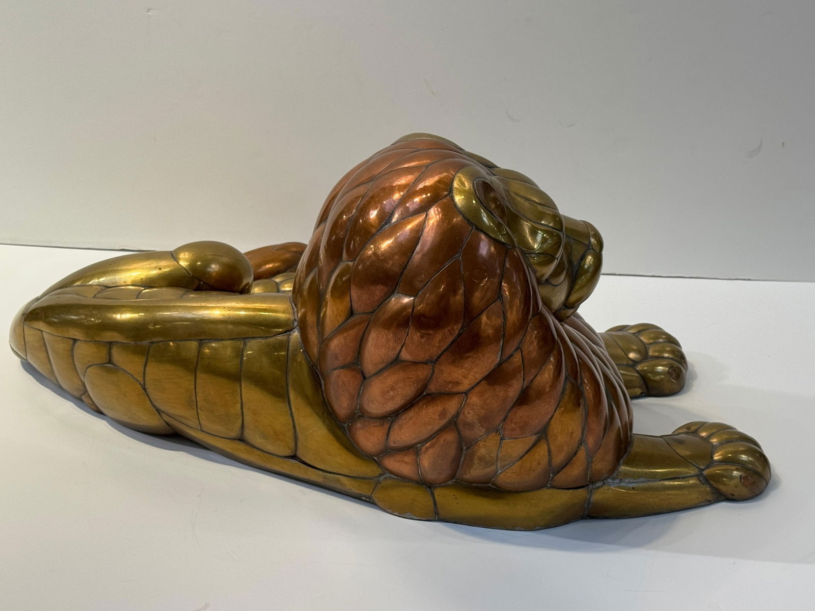 Large Copper & Brass Lion Sculpture Attributed to Sergio Bustamante Mexico, 1970 - 16