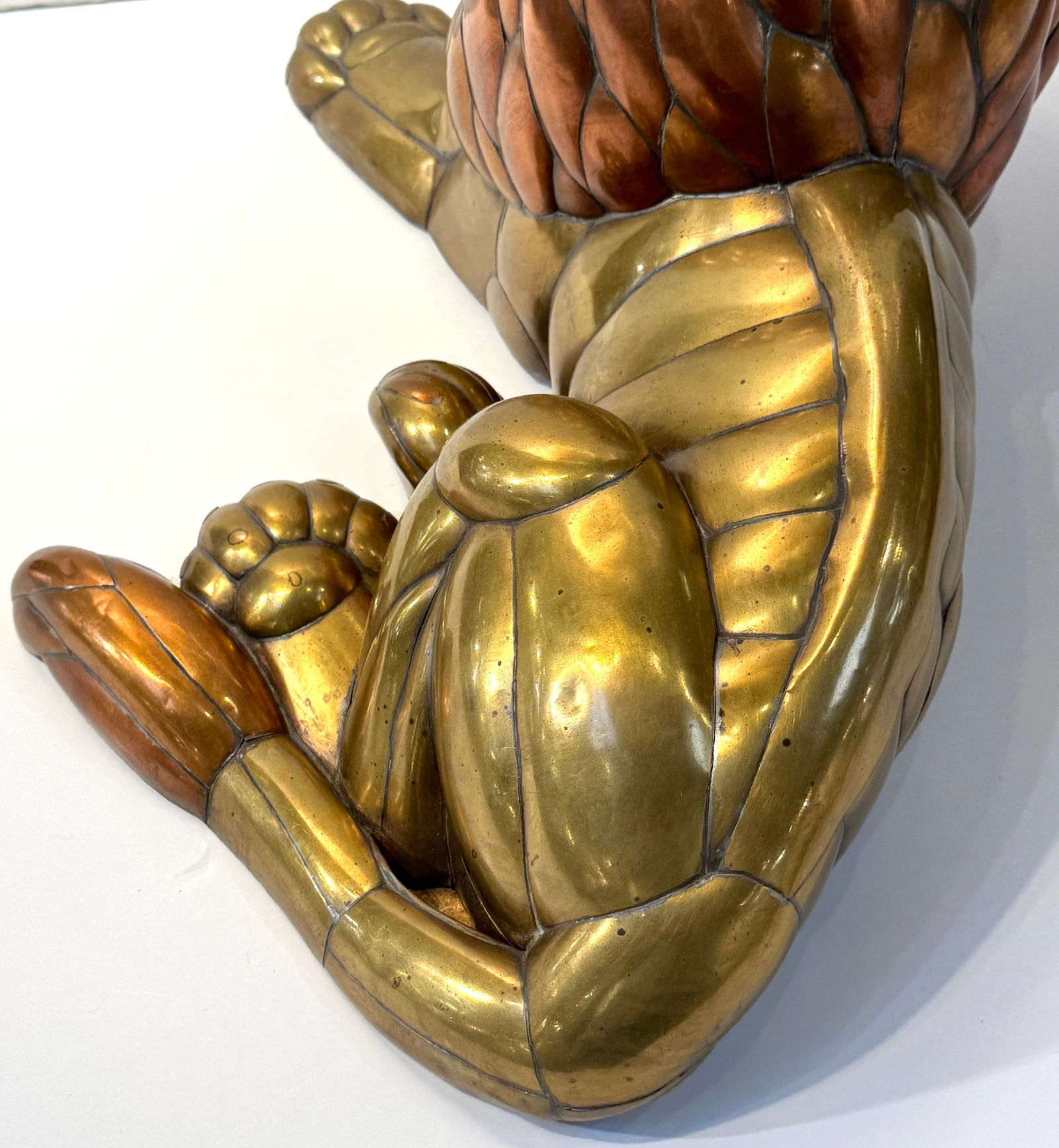 Large Copper & Brass Lion Sculpture Attributed to Sergio Bustamante Mexico, 1970 - 4