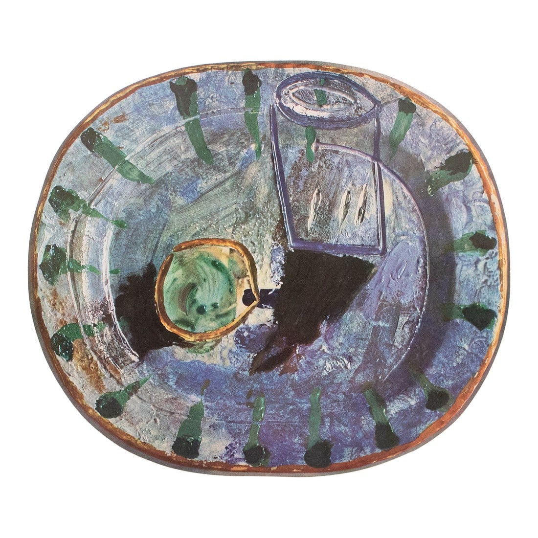 1950 Swiss Print of Picasso's Ceramic Platter, "Still Life" (1 of 6)