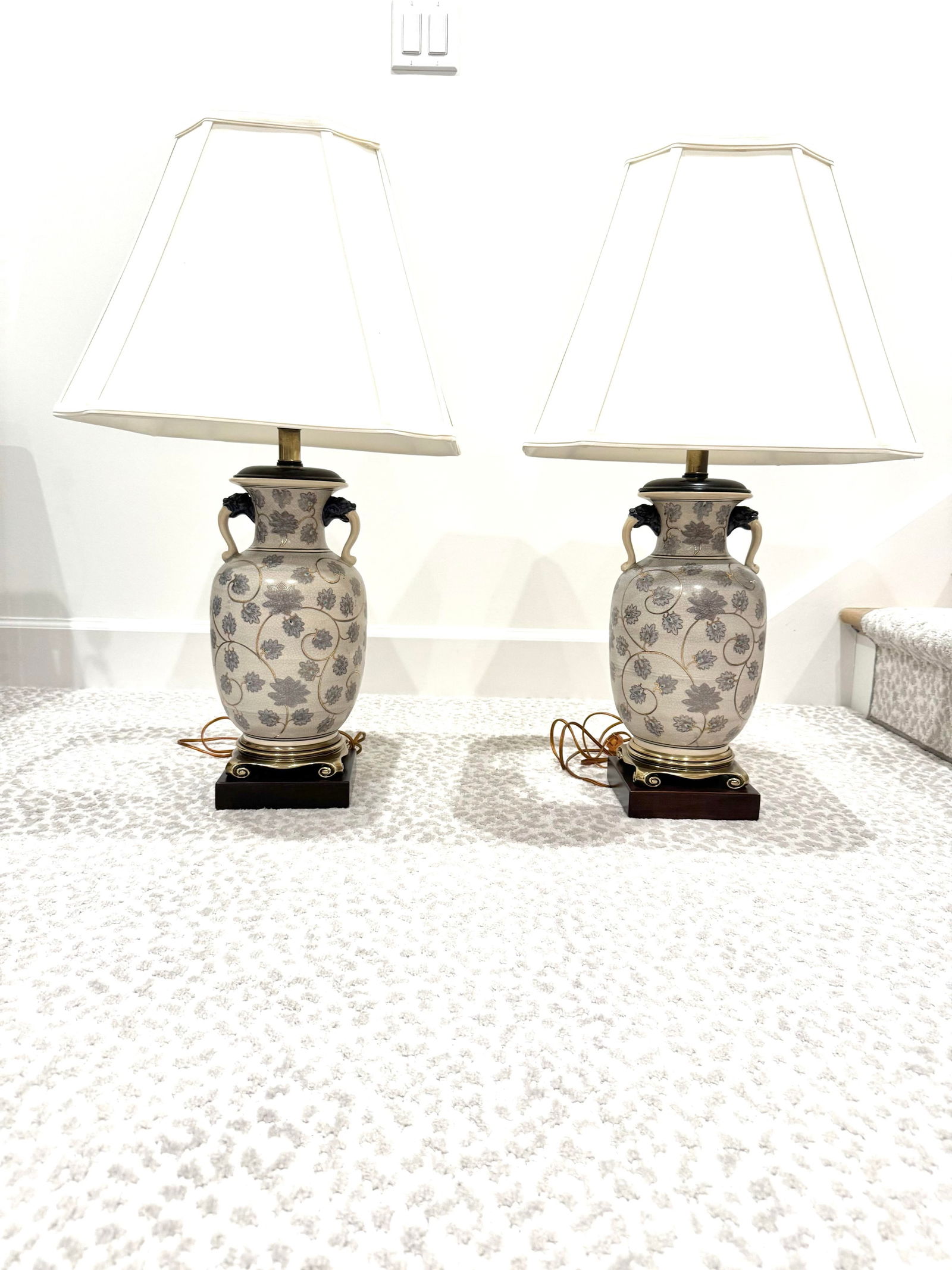 Pair of Frederick Cooper Hand-Painted Porcelain Ginger Jar Table Lamps, C. 1970s - 10