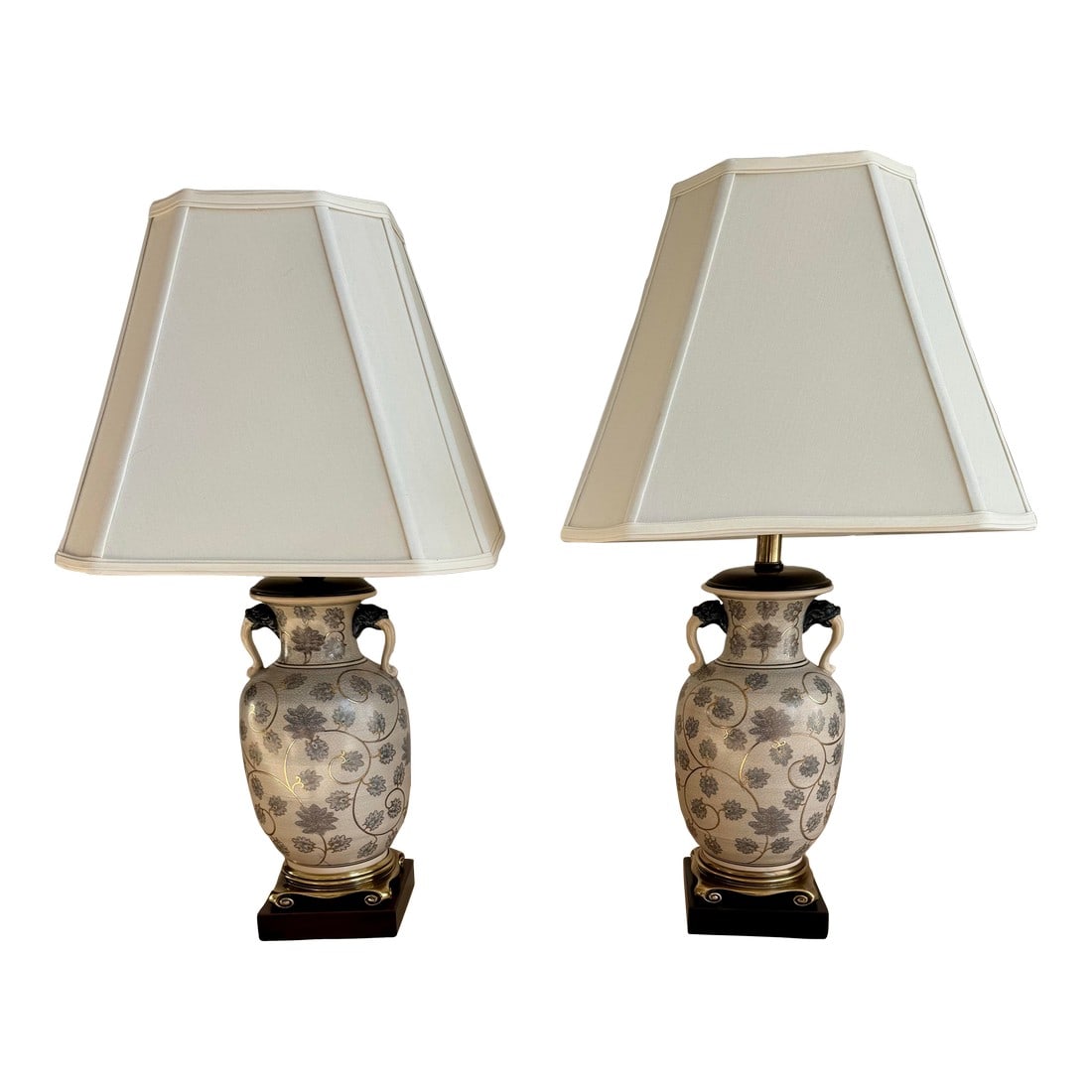 Pair of Frederick Cooper Hand-Painted Porcelain Ginger Jar Table Lamps, C. 1970s (1 of 10)