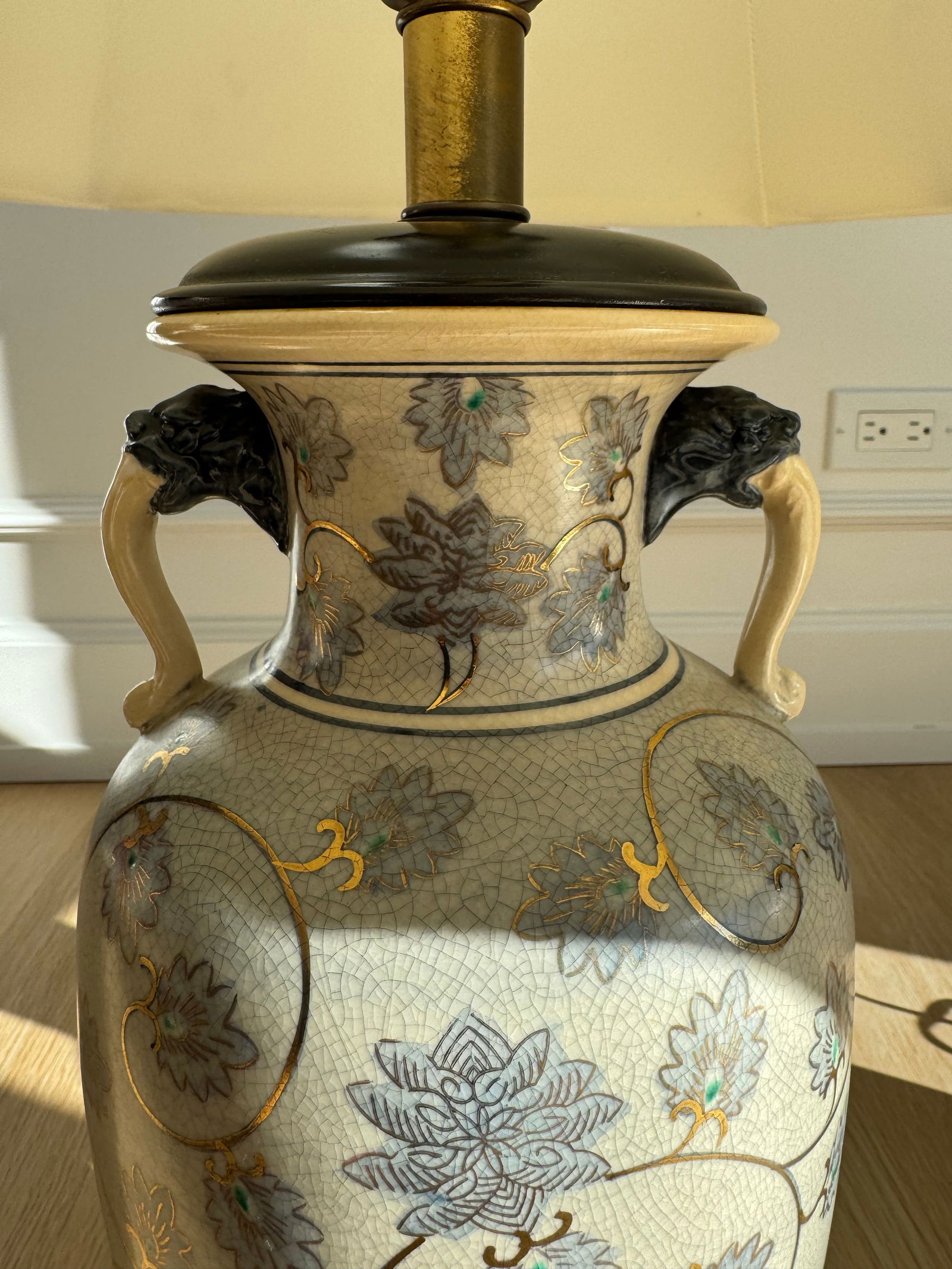 Pair of Frederick Cooper Hand-Painted Porcelain Ginger Jar Table Lamps, C. 1970s - 2