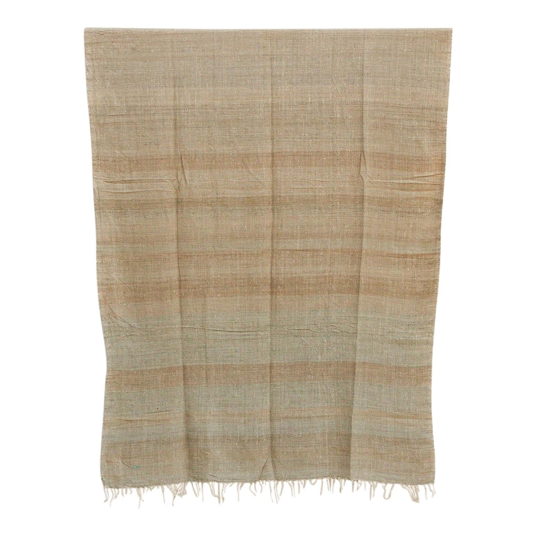 Organic Peace Silk Throw, River Bed Stripes: The purest expression of the material itself. These throws are crafted from Undyed or Lightly Tinted Eri Silk, celebrating the raw, organic beauty of the fiber. Without heavy dyes to mask it, the