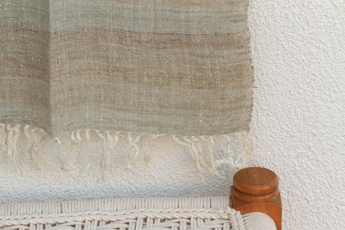 Organic Peace Silk Throw, River Bed Stripes - 2