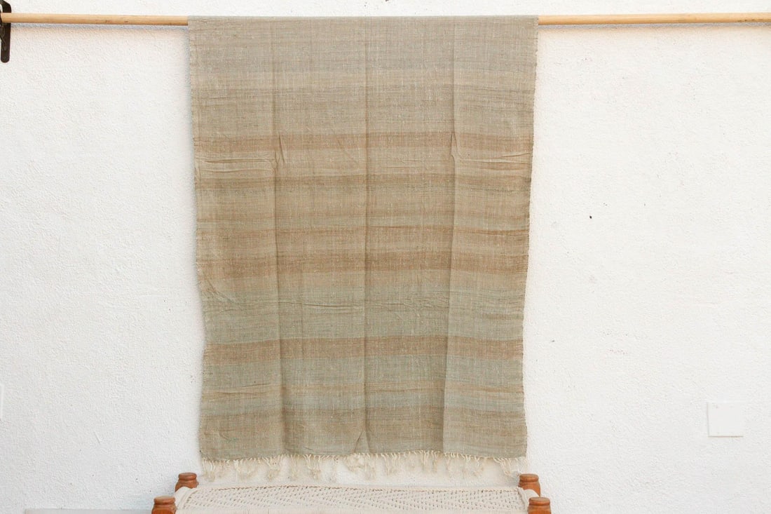 Organic Peace Silk Throw, River Bed Stripes - 5