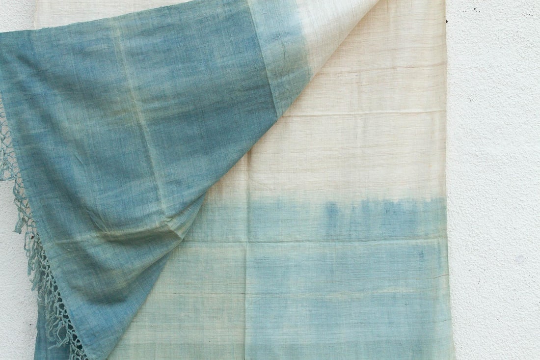 Organic Peace Silk Throw, Assam Blue Water - 3