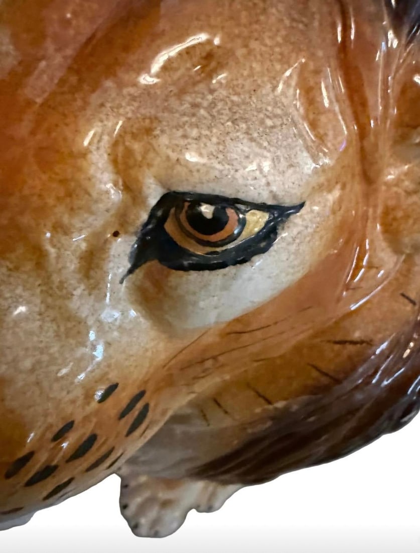 Mid 20th Century Italian Majolica Pottery Guardian Lion Statue - 7