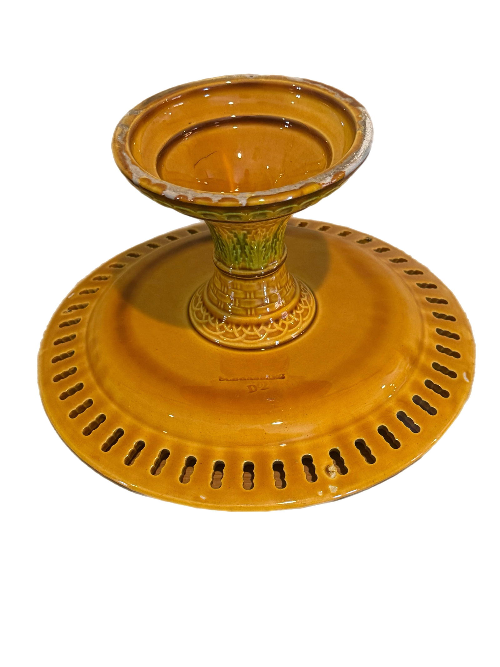 Antique 19th Century English Majolica Basketweave Dessert Service by Wittman & Roth, London - 5