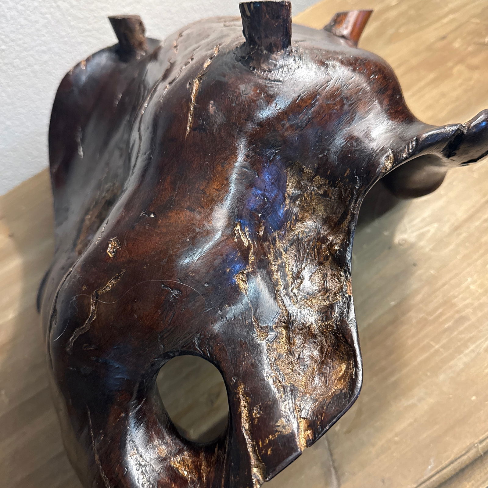 Sculptural Mid Century Large Curly Redwood Bowl Sculpture Coastal California Essence - 6