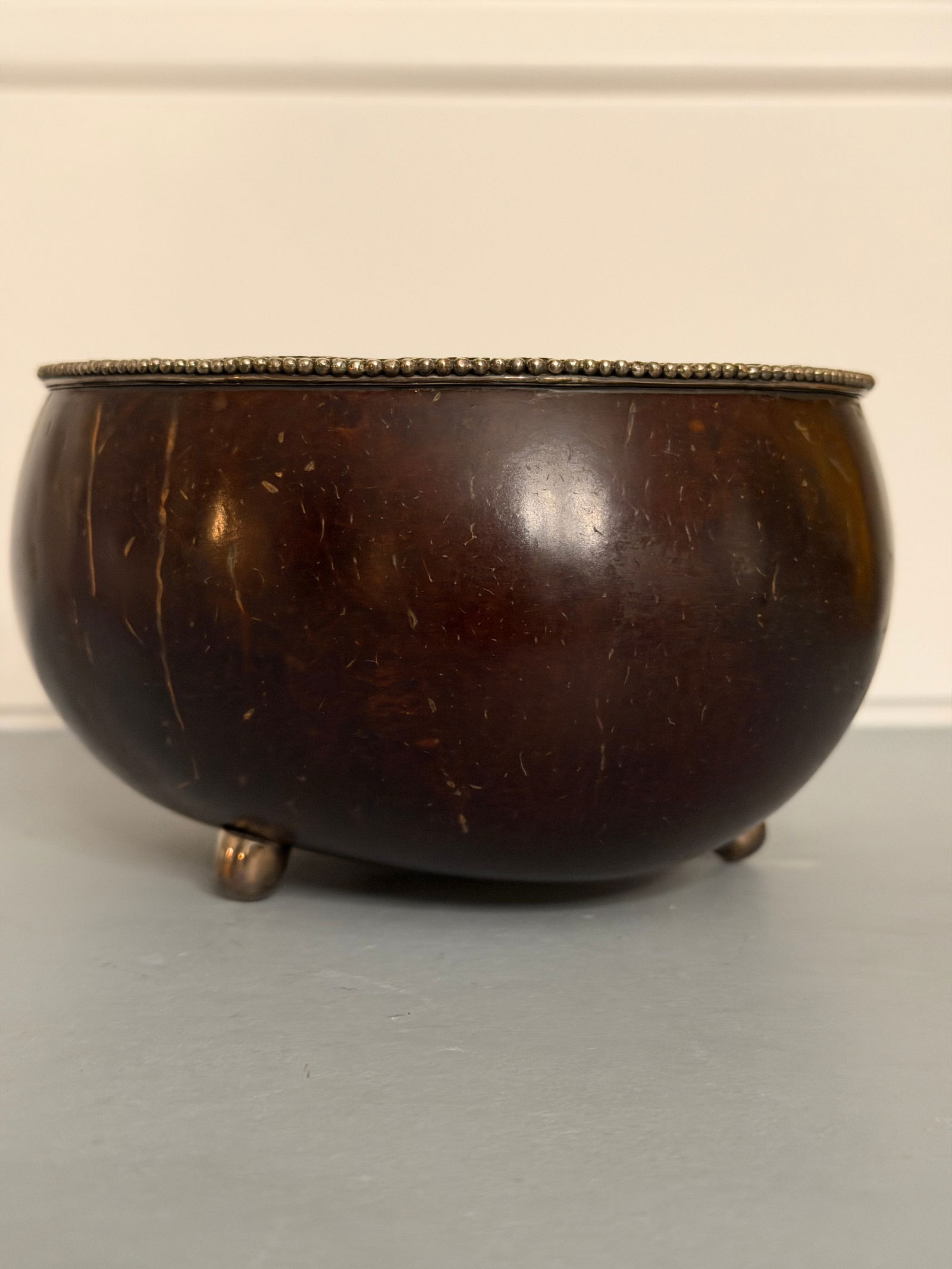 John Hardy Natural Carved Coconut Bowl With Sterling Silver Details - 10